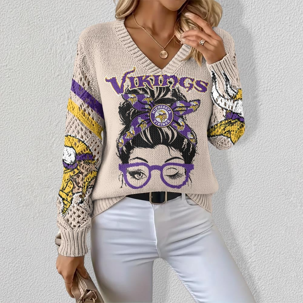 MV x NFL Crochet Sleeve V-Neck Sweater V2 DDT HLPHUONG