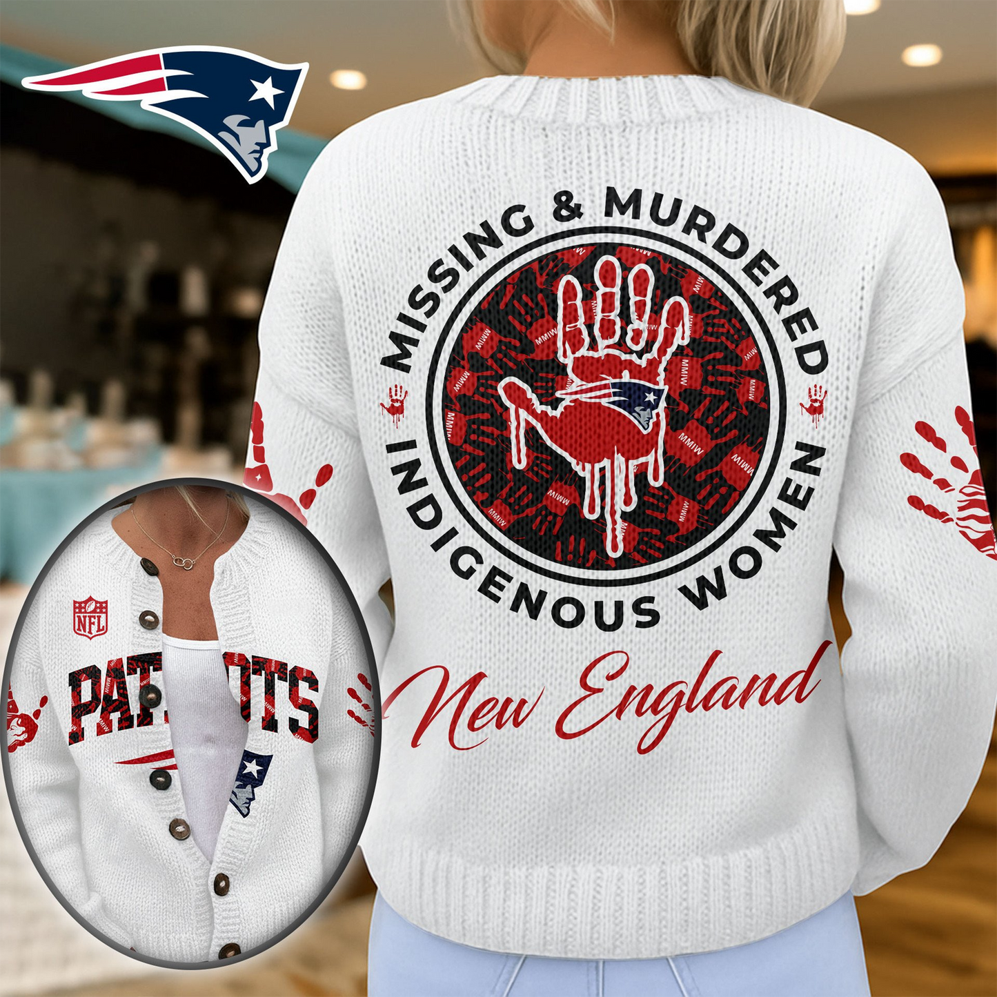 NEP Premium NFL Cozy Knit Cardigan DDT NTL