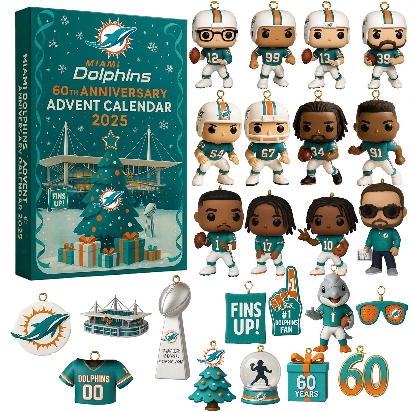 NFL MIA Team Advent Calendar Christmas V1 NAK NHM