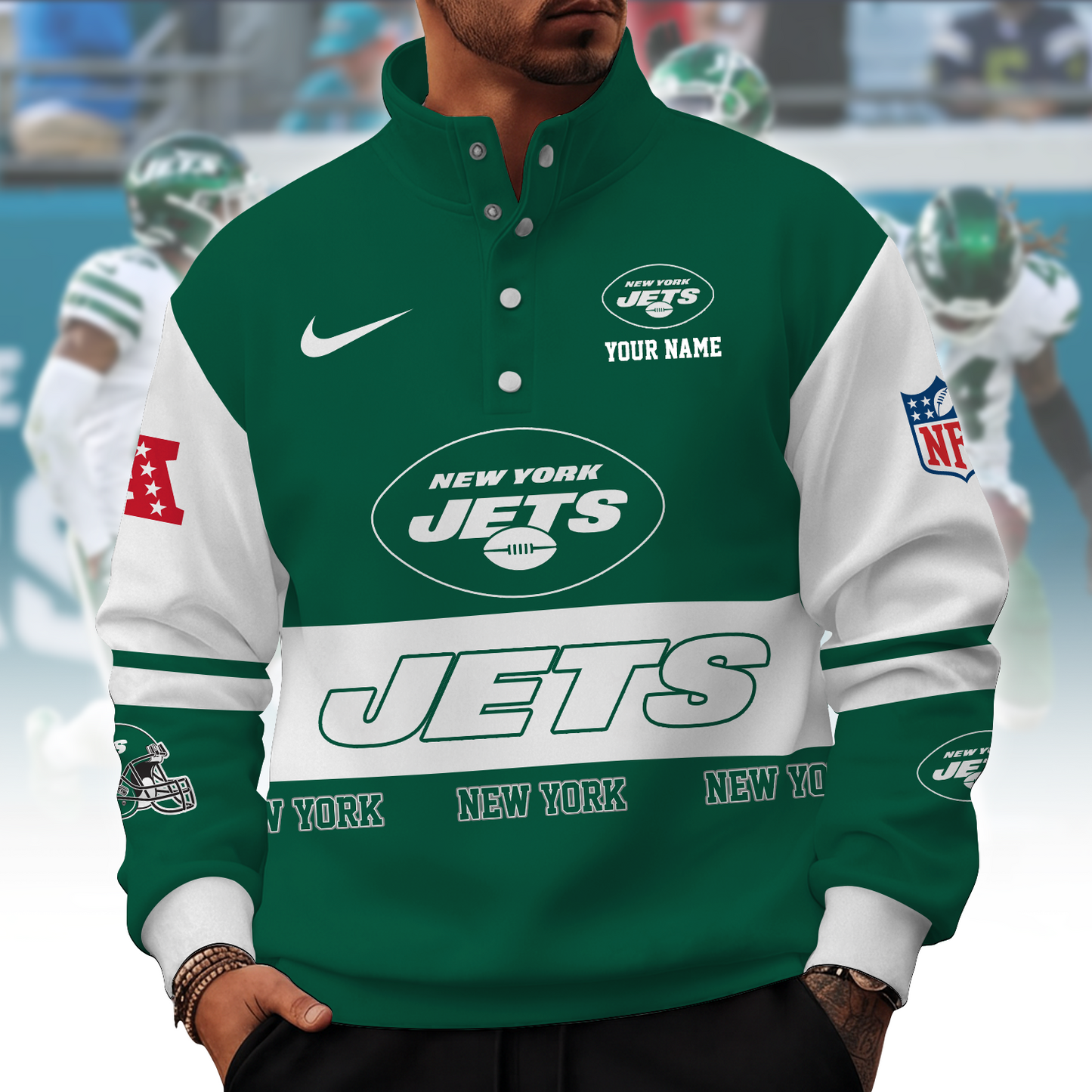 NYJ x NFL Stand Collar Sweatshirt 0210 DatND DVT