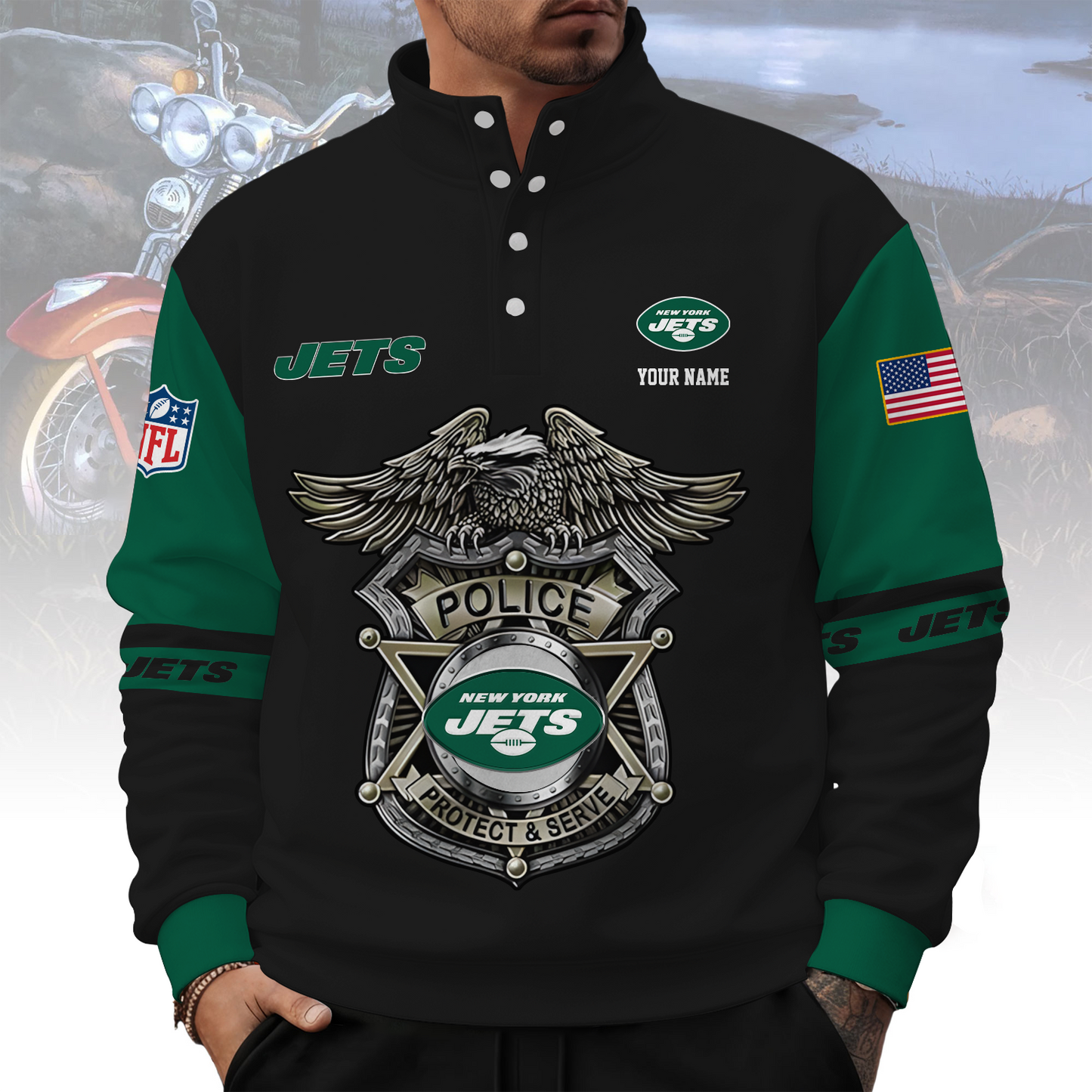 NYJ x NFL Western Style Sweater With Buckles DatND ThuongNH