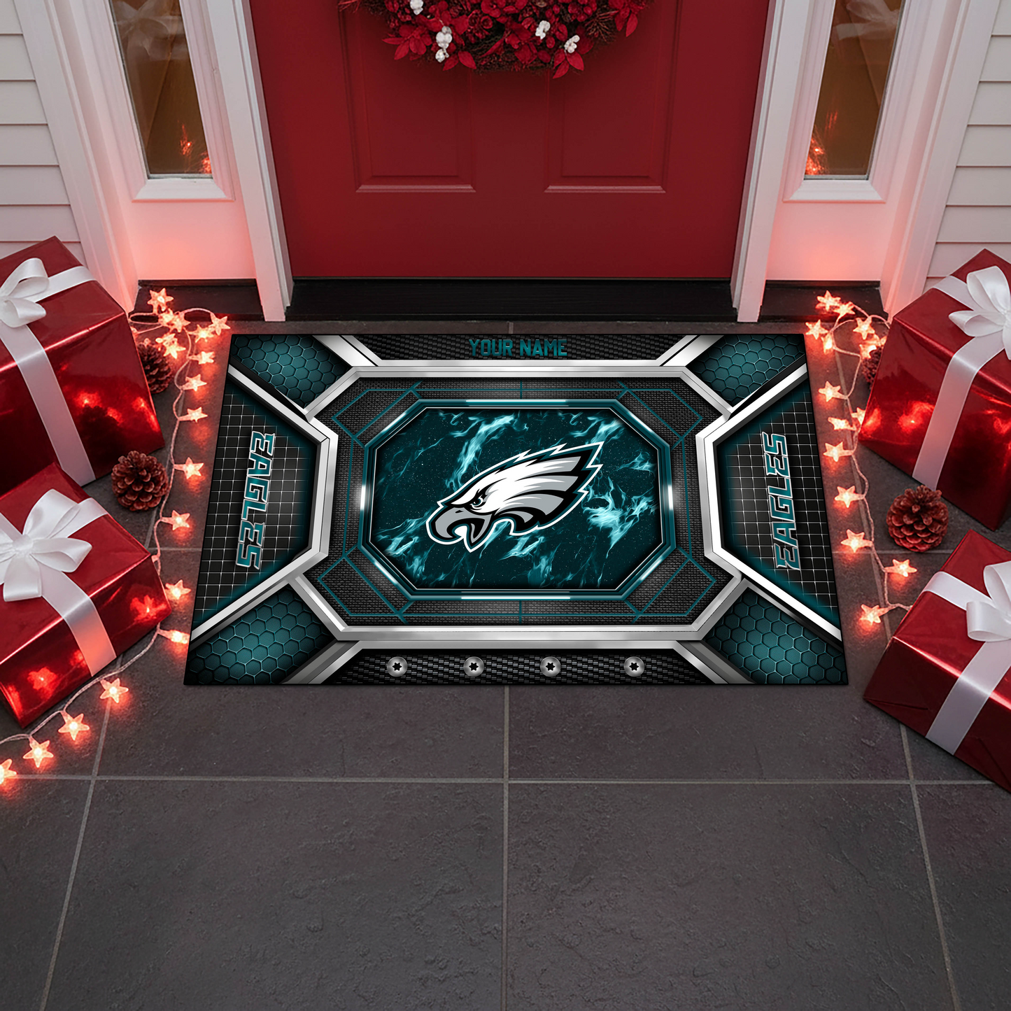 PE x NFL Personalized Sport Doormat, Gifts For Christmas DDT NTL