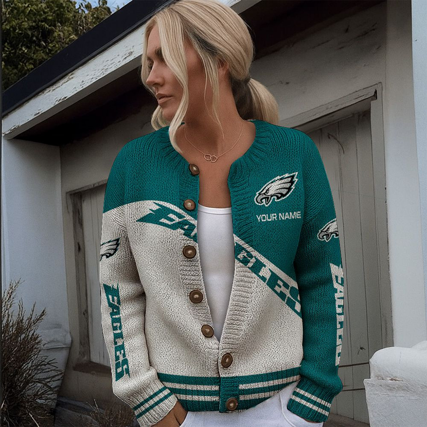 PHI x NFL Knitted Cardigan DATND TANTD