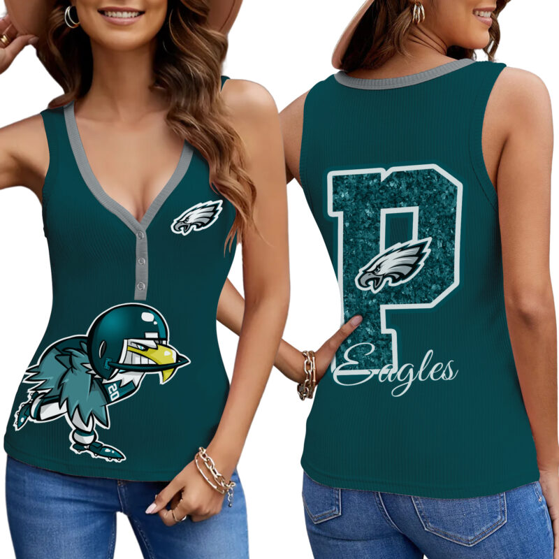 PREMIUM NFL X PHIL Women V-Neck Ribbed Tank Top NDT NHM