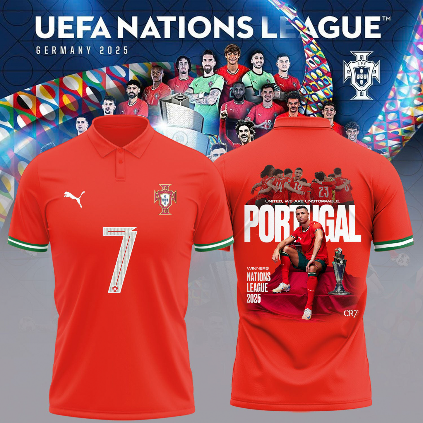 Portugal UEFA Nations League 2025 Champions 3D Shirt V8 NDD DVT