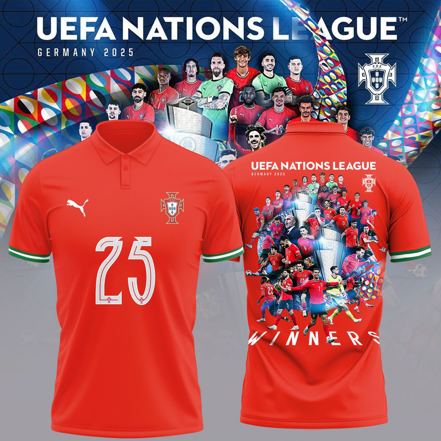 Portugal UEFA Nations League 2025 Champions 3D Shirt V9 NDD DVT