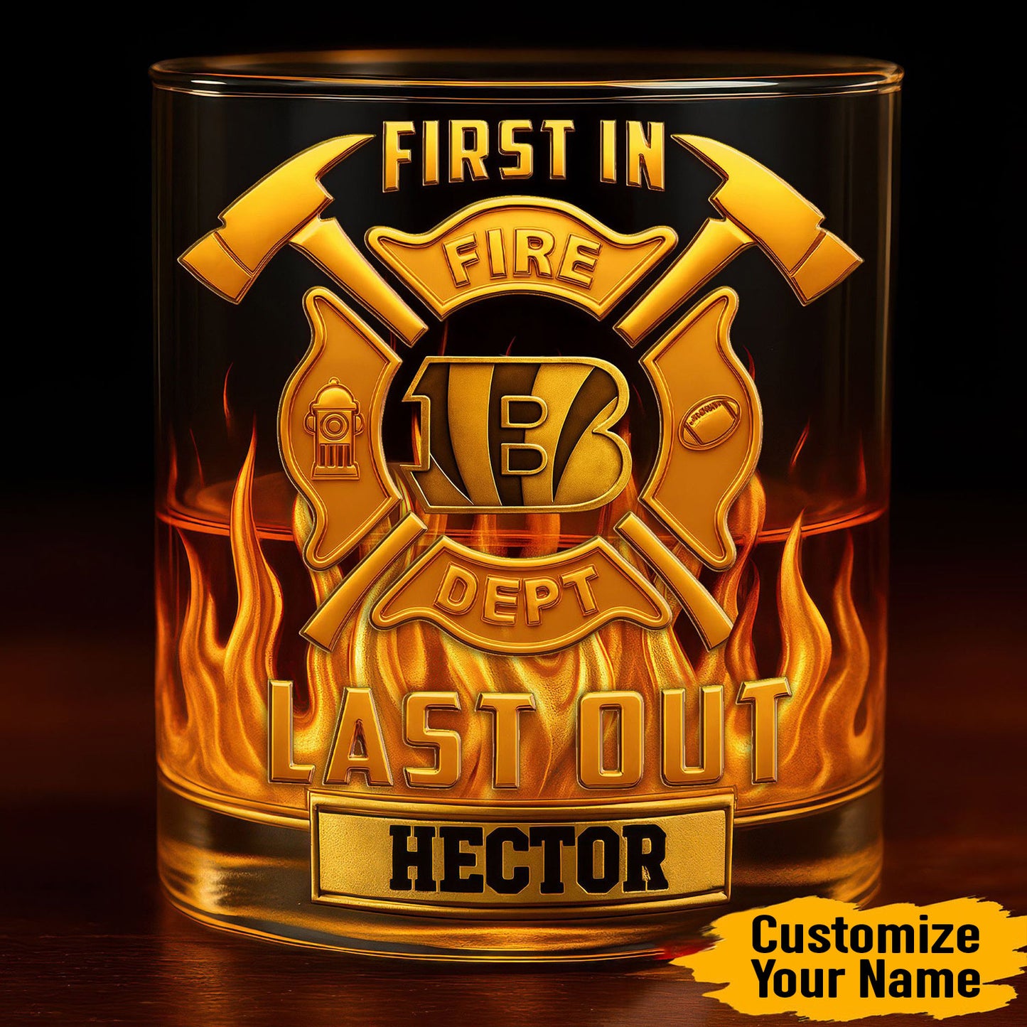 Premium NFL CIN First In Last Out Whiskey Glass V1 NMD NHM