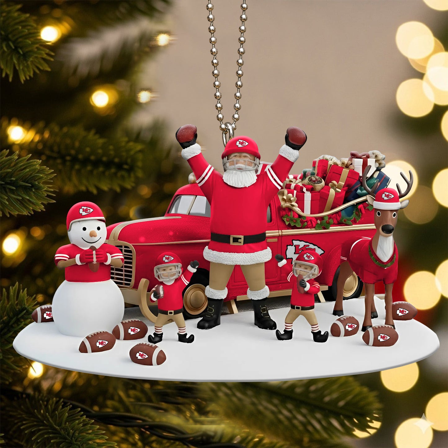 Premium NFL KC Christmas Tree Ornament V3 NMD NHM