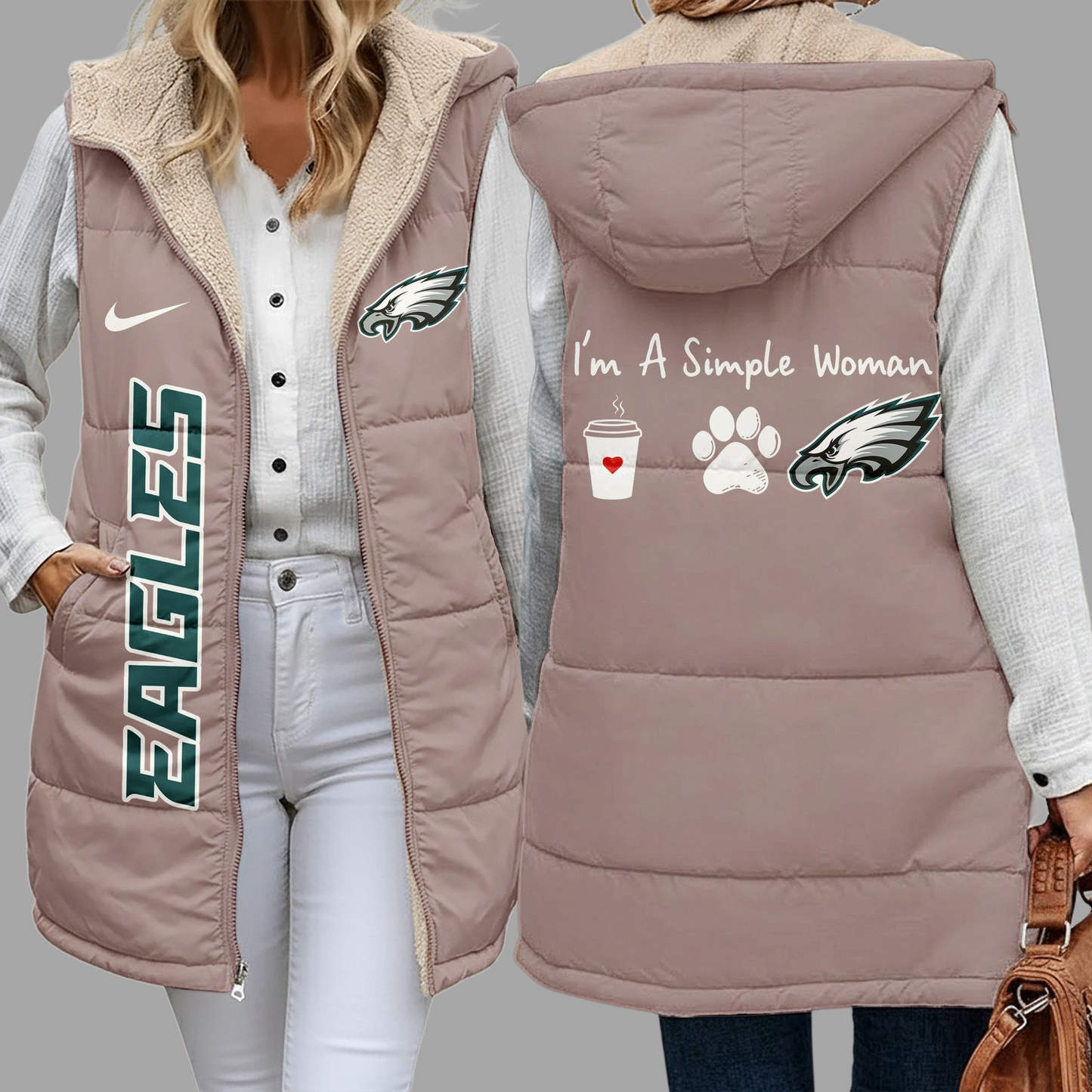 Premium NFL X PHIL Simple Girl Quilted Vest NDT NHM 3010