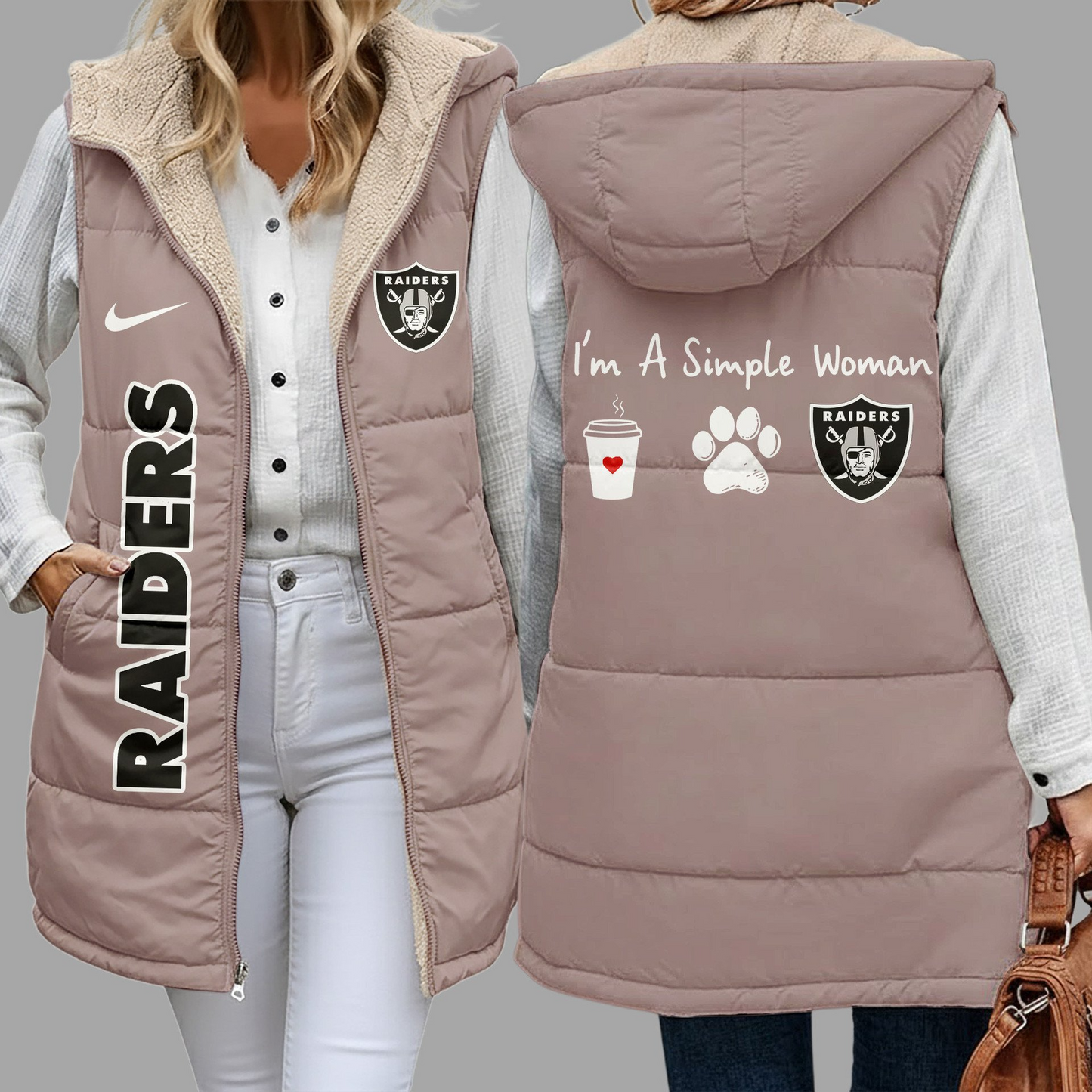 Premium NFL X RAI Simple Girl Quilted Vest NDT NHM 3010