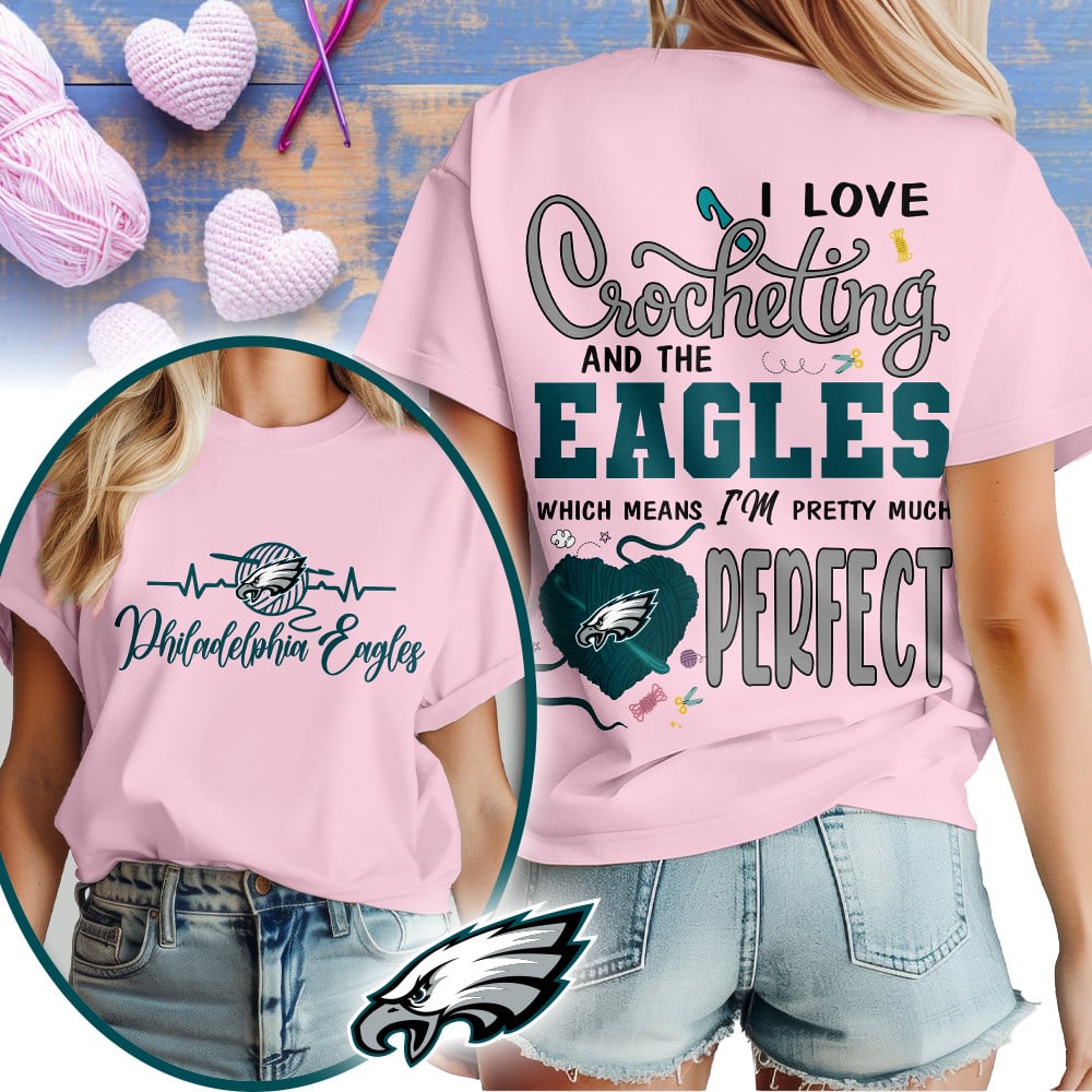 Premium NFL x PHI Crochet Fan 3D Shirt NDT NHM 2810