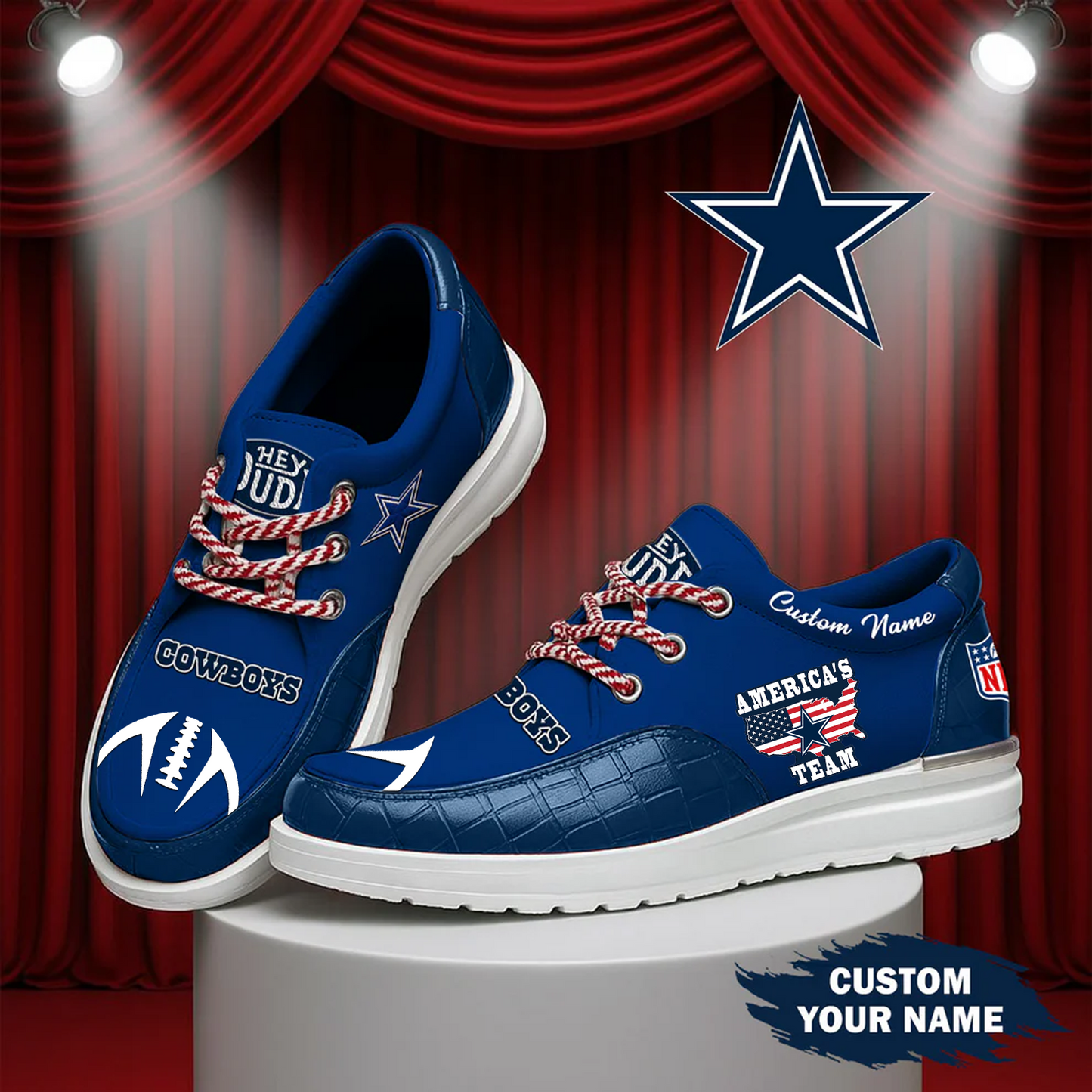 Premium Nfl x DAL Leather Loafer Limited edition Shoes NDT TDT