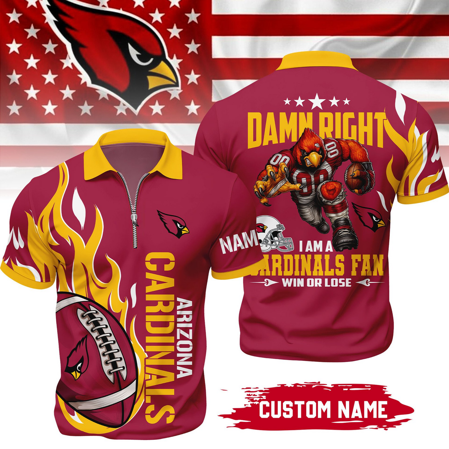 Premium NFL x AC True Fan Zipper Polo V1 NAK NHT