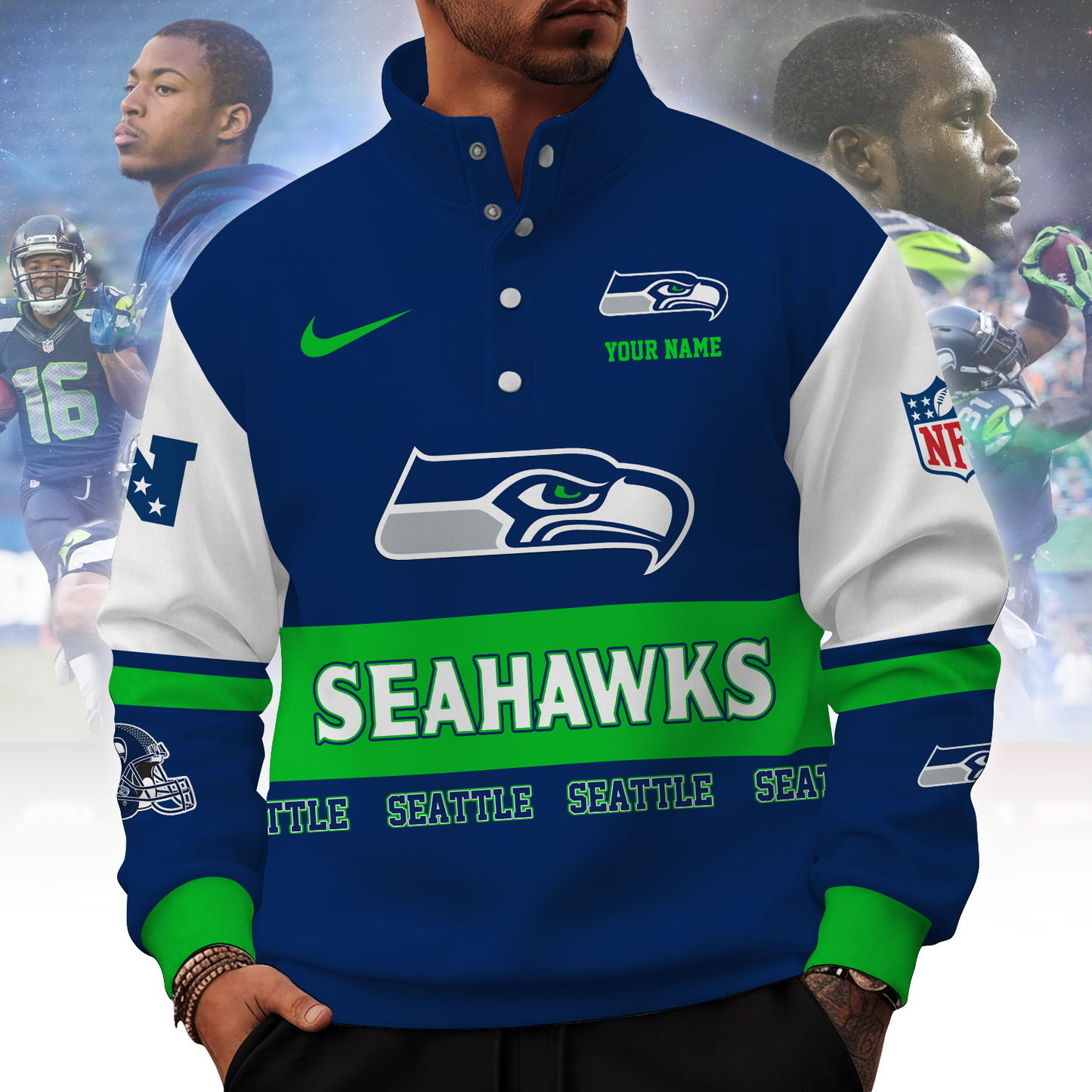 SEA x NFL Stand Collar Sweatshirt 0210 DatND DVT