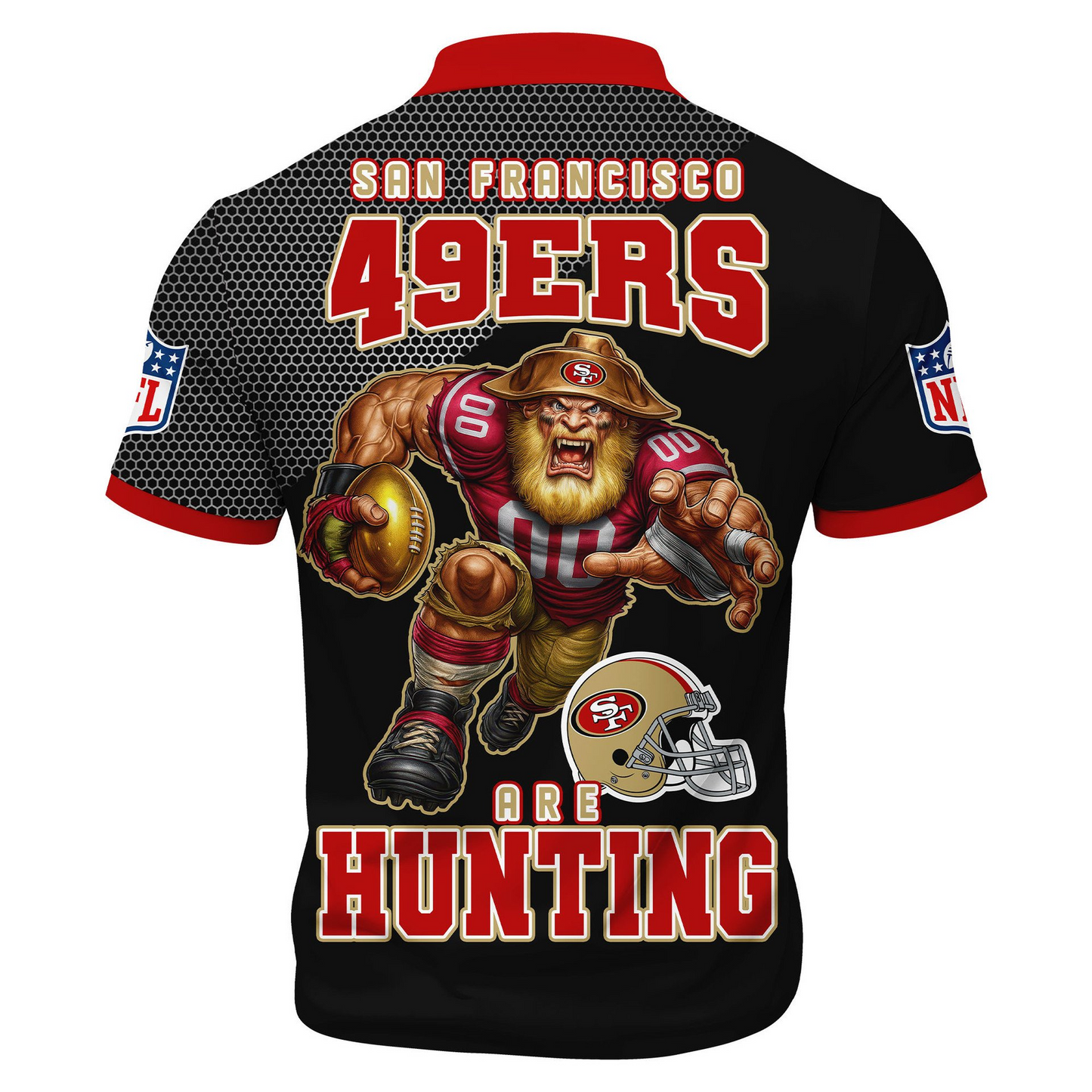 SF49 Premium NFL Game Day Polo With Zipper Shirt DDT NTL