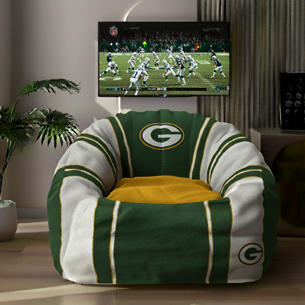 SIGNATURE NFL X GB Team Lazy Sofa Chair Ultimate Game Day Lounger for True Fans NDT TDT 3010