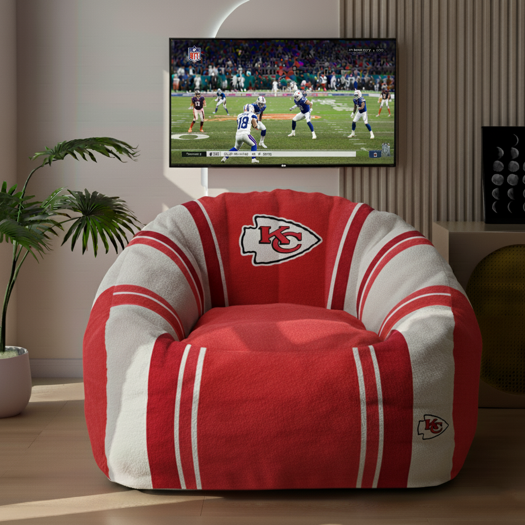 SIGNATURE NFL X KCC Team Lazy Sofa Chair Ultimate Game Day Lounger for True Fans NDT TDT 3010