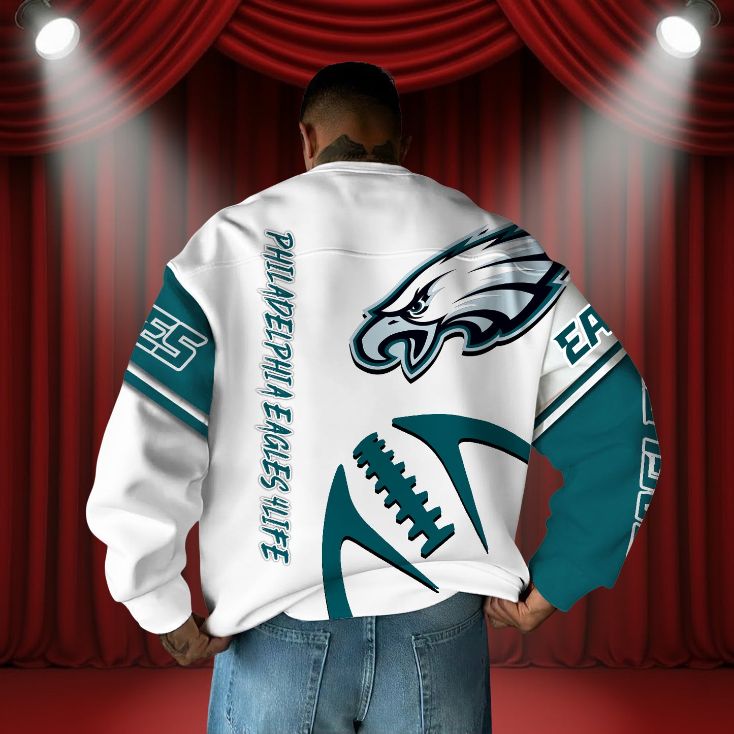 SIGNATURE NFL X PHI Graphic Crew Neck Over Sized Sweatshirt 2025 NDT NHM