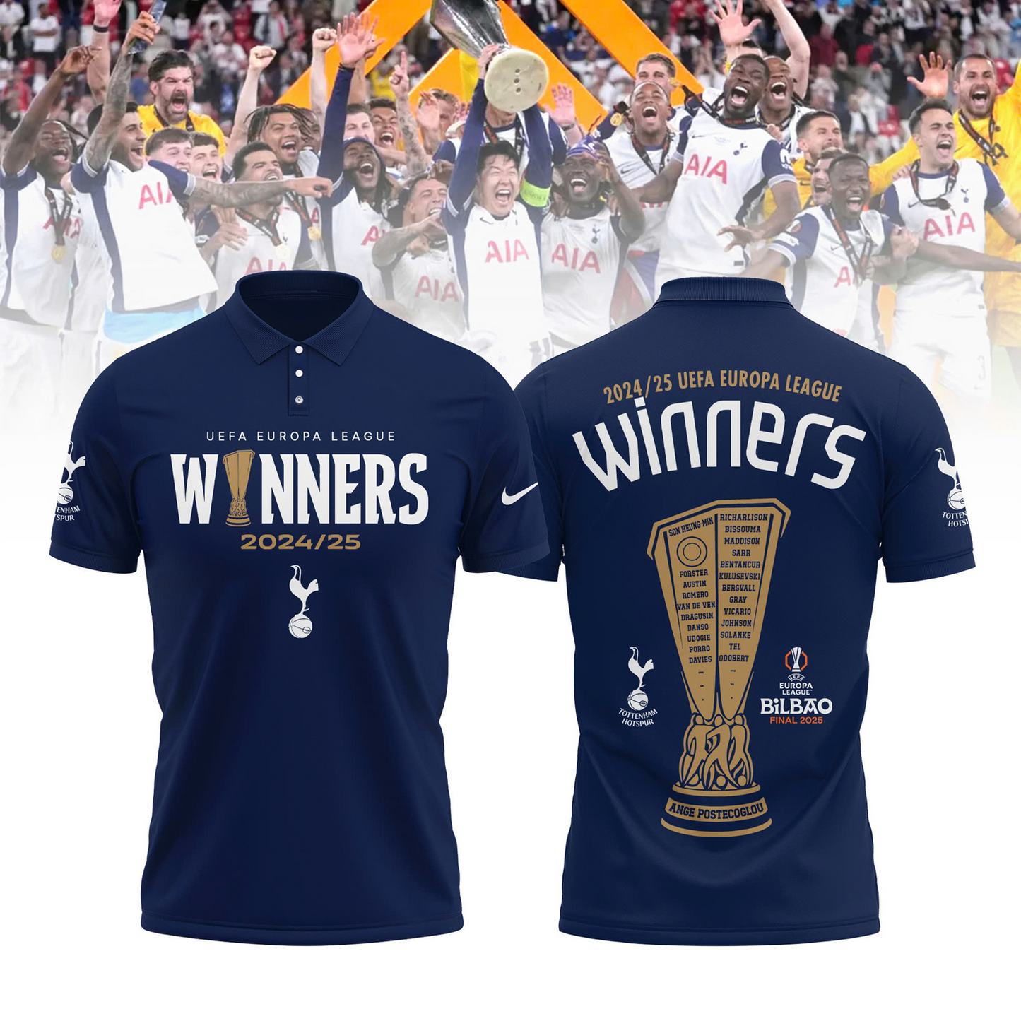 TOT Europa League 2025 Winners Polo Shirt V3 NDD