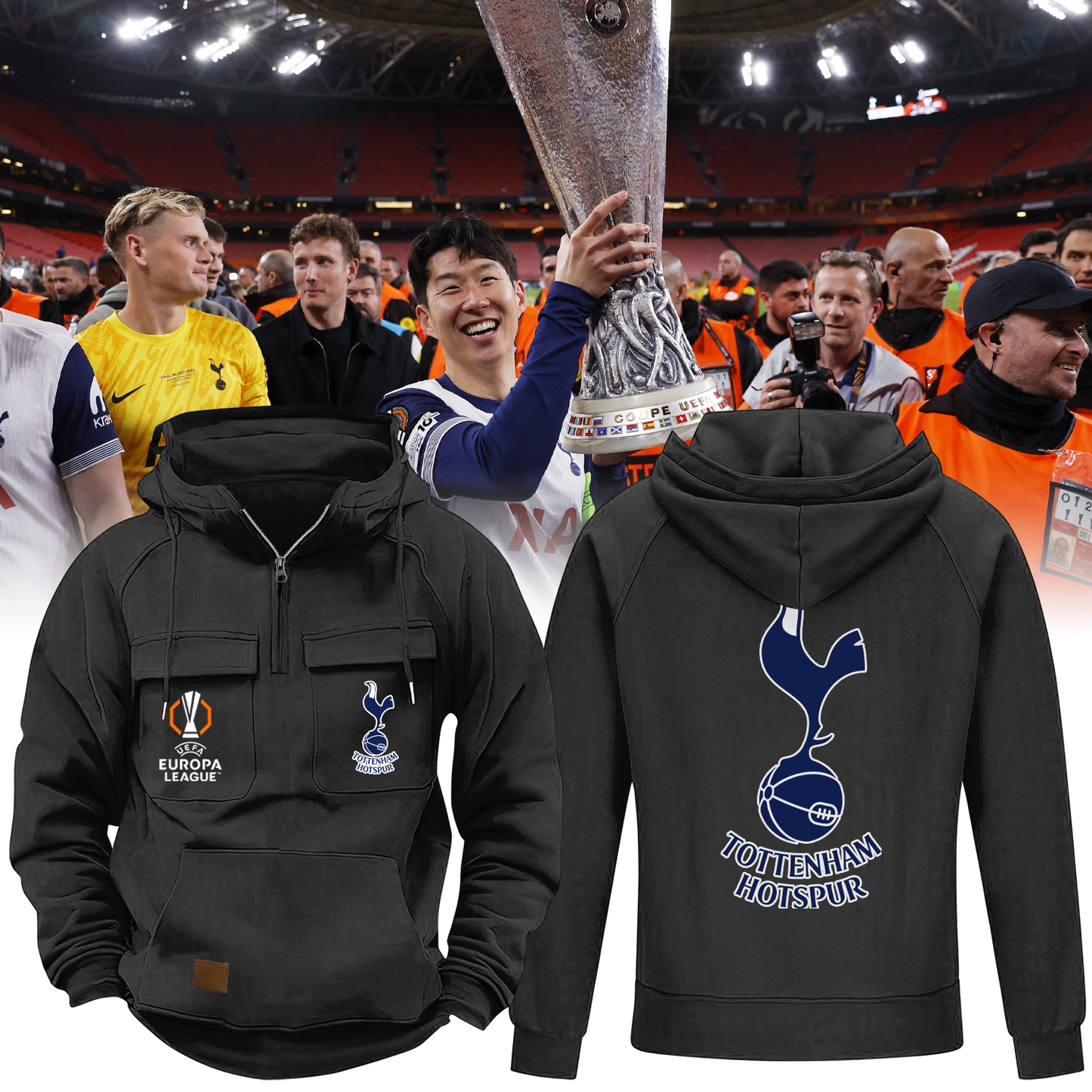 TOT CHAMPIONS UEFA EUROPA LEAGUE 2025 Quarter Zip Hoodie TM NTA V4