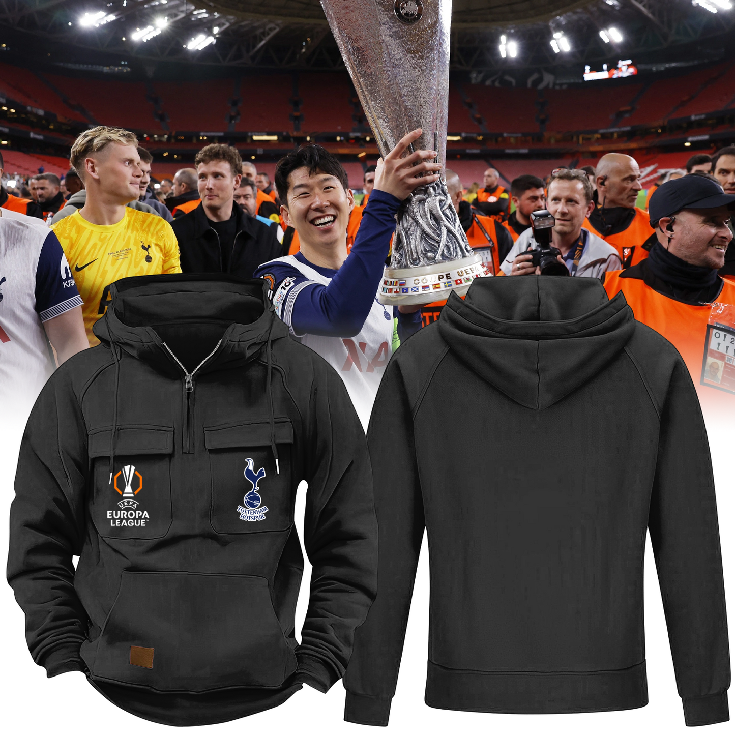 TOT CHAMPIONS UEFA EUROPA LEAGUE 2025 Quarter Zip Hoodie TM NTA V5