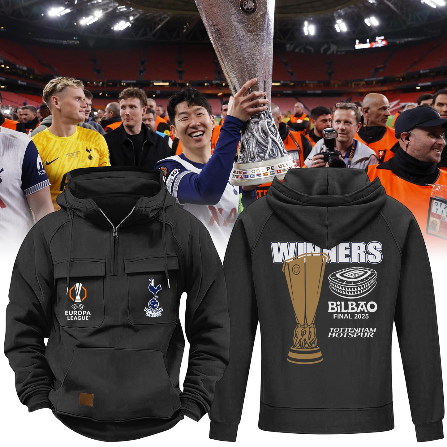 TOT CHAMPIONS UEFA EUROPA LEAGUE 2025 Quarter Zip Hoodie TM NTA V3