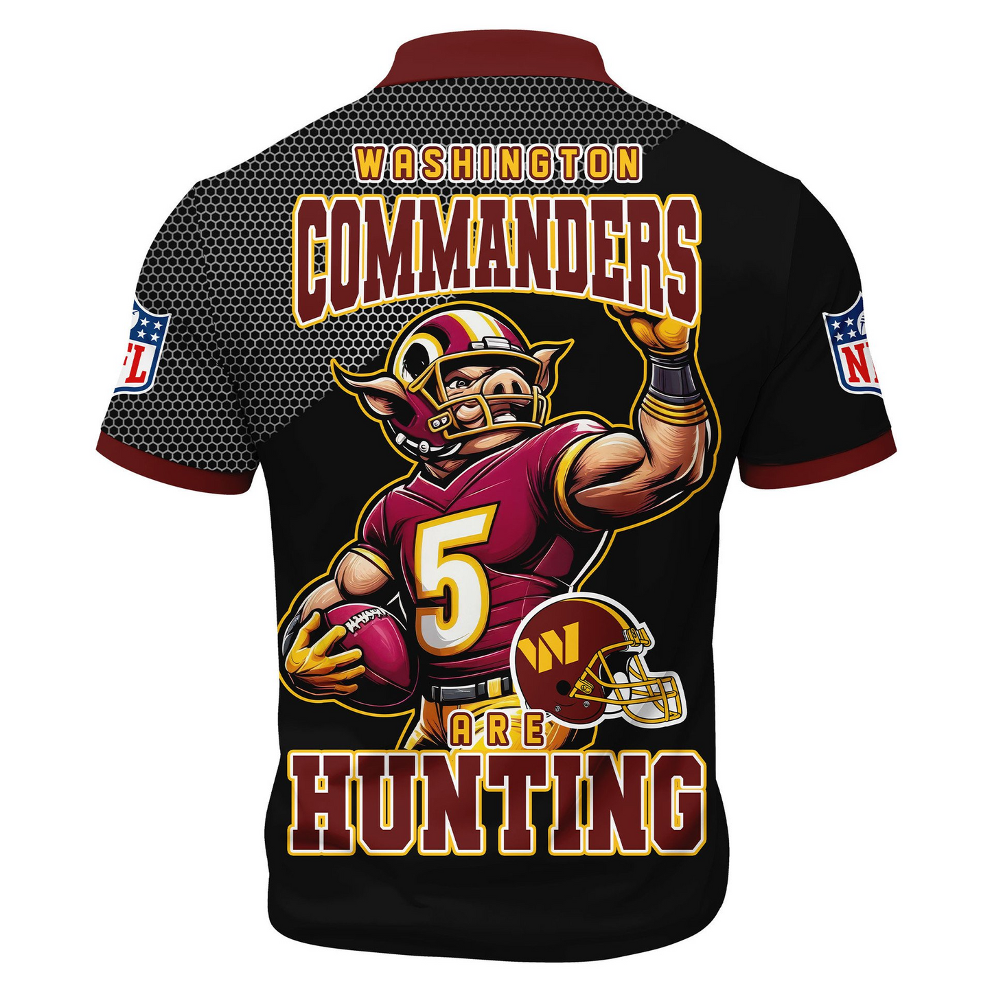 WC Premium NFL Game Day Polo With Zipper Shirt DDT NTL