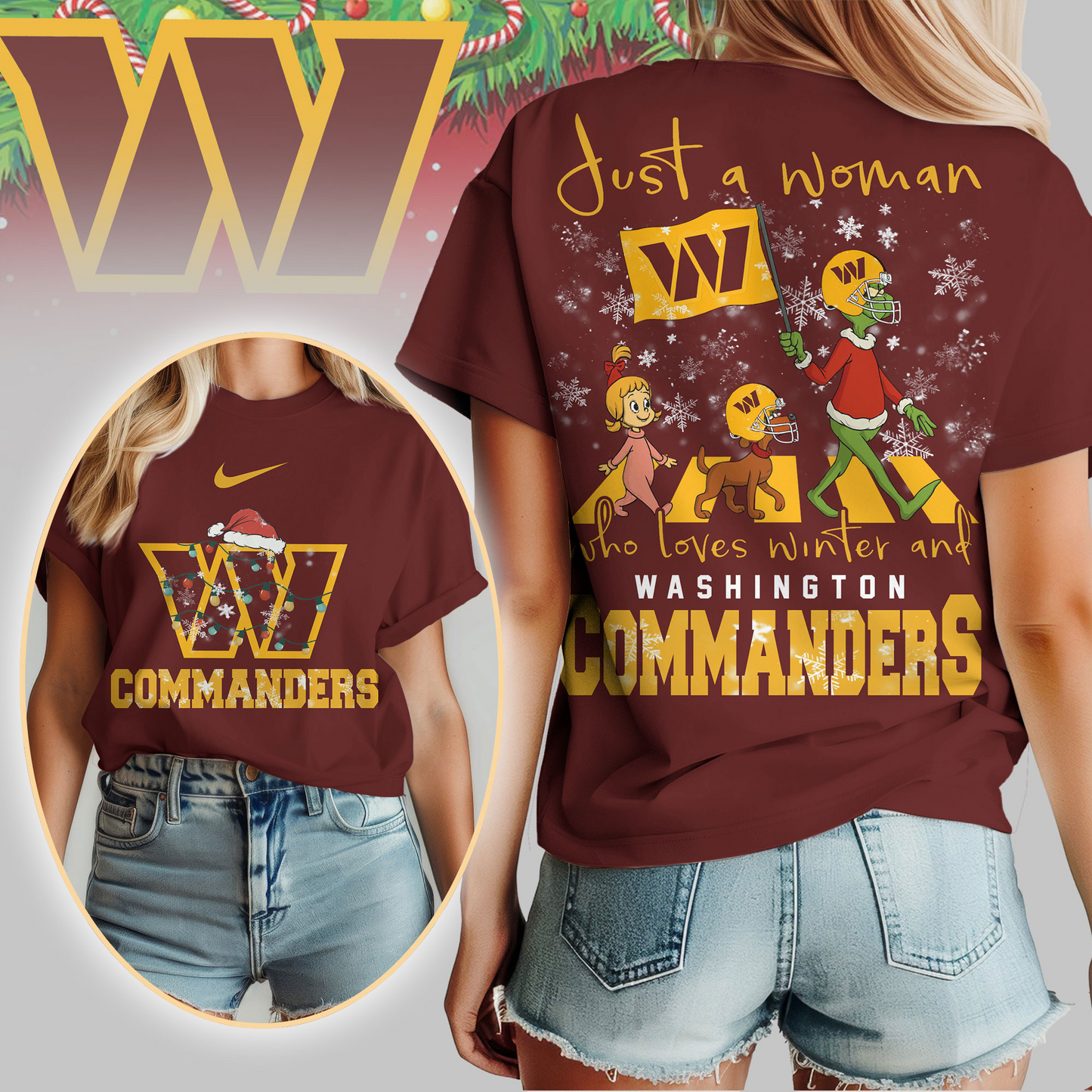 WC Premium NFL Just A Woman Who Loves Winter 3D Shirt DDT CTND