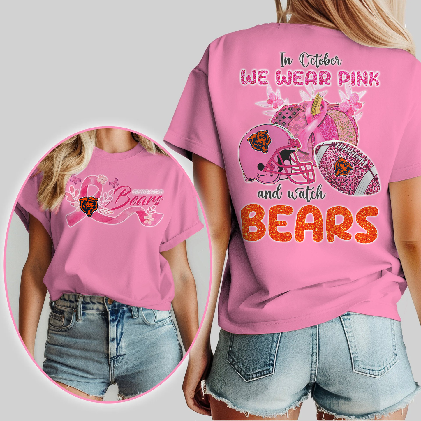 In October We Wear Pink And Watch CHI Shirt DDT NTL