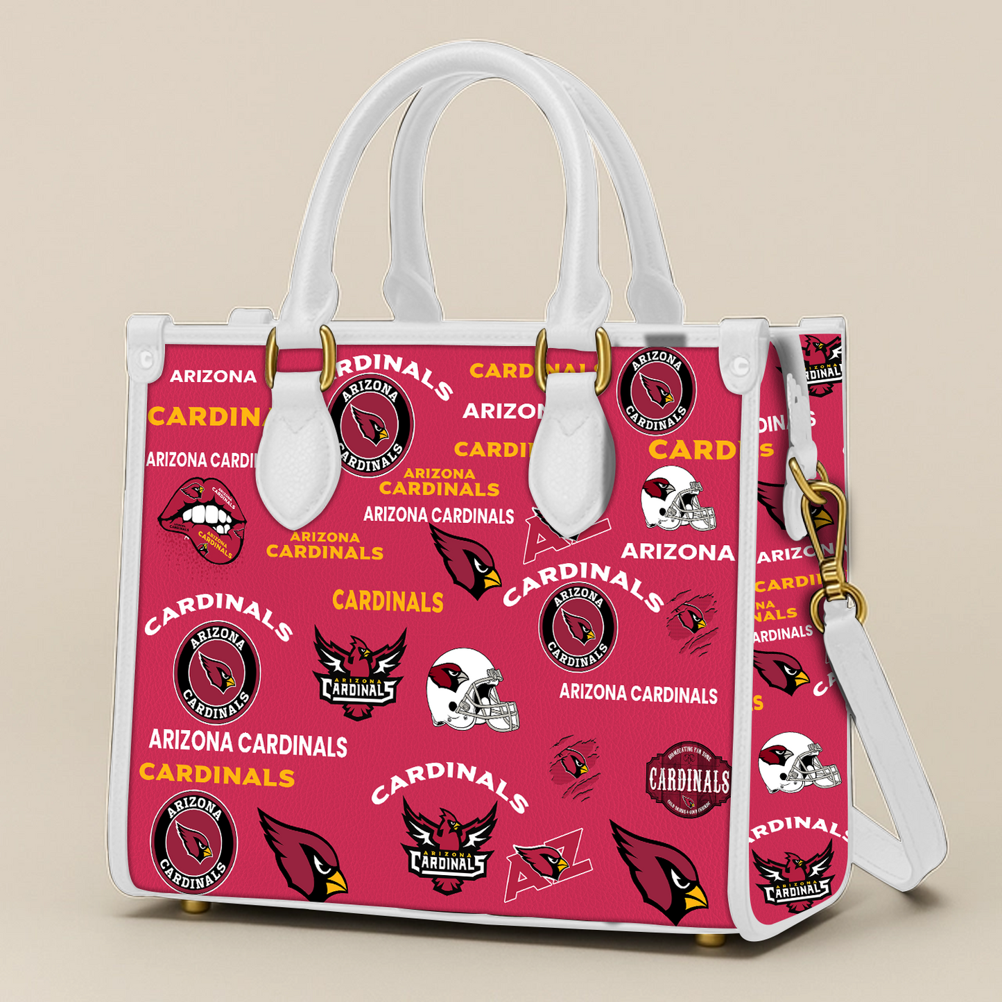 Arizona Cardinals Women Leather Hand Bag V1 DATND TANTD