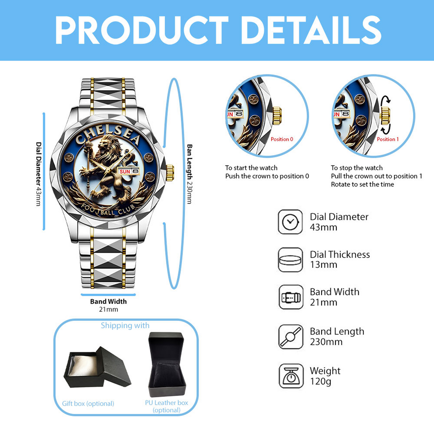 CHE F.C Alloy Luxury Quartz Watch V1 DATND TANTD