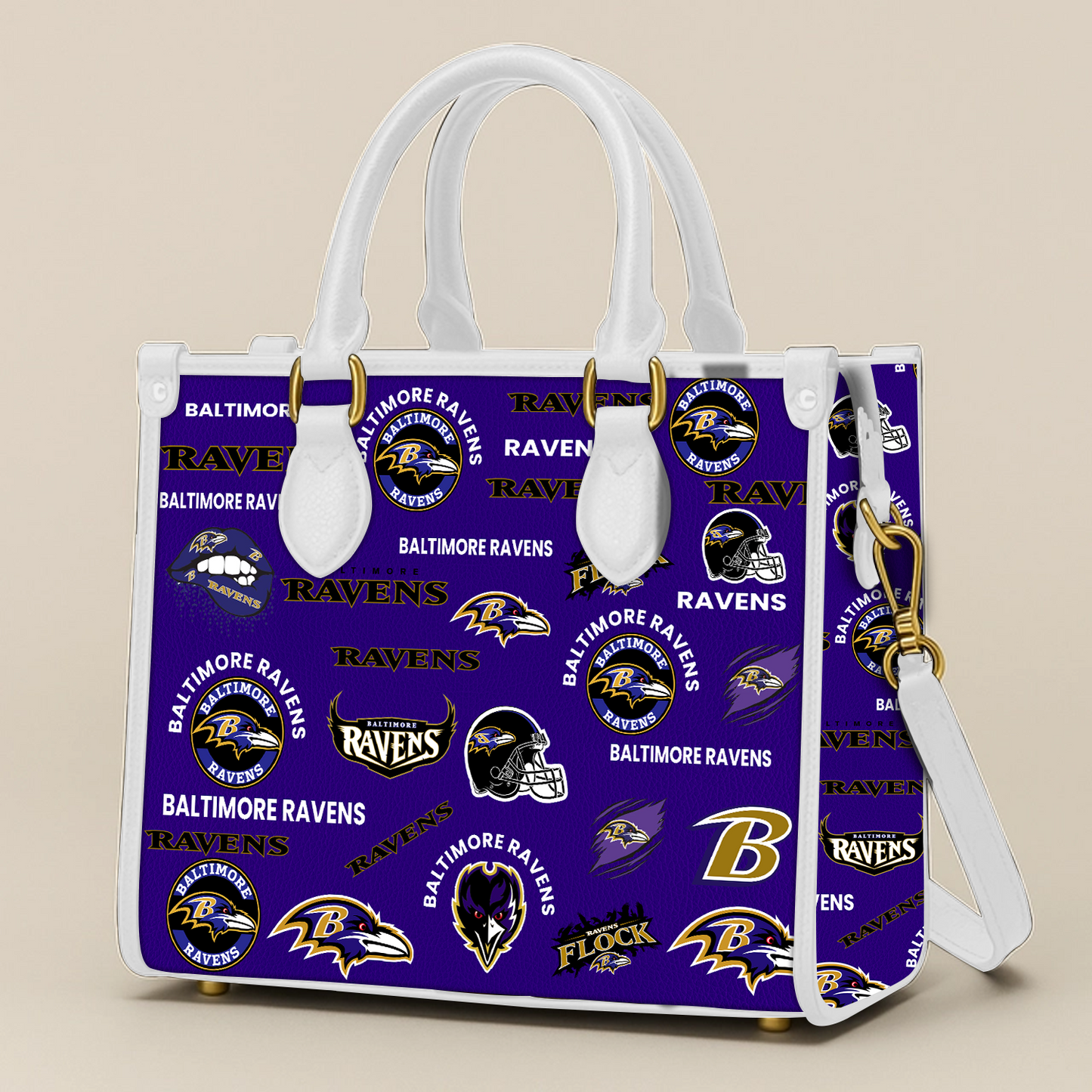 Baltimore Ravens Women Leather Hand Bag V1 DATND TANTD