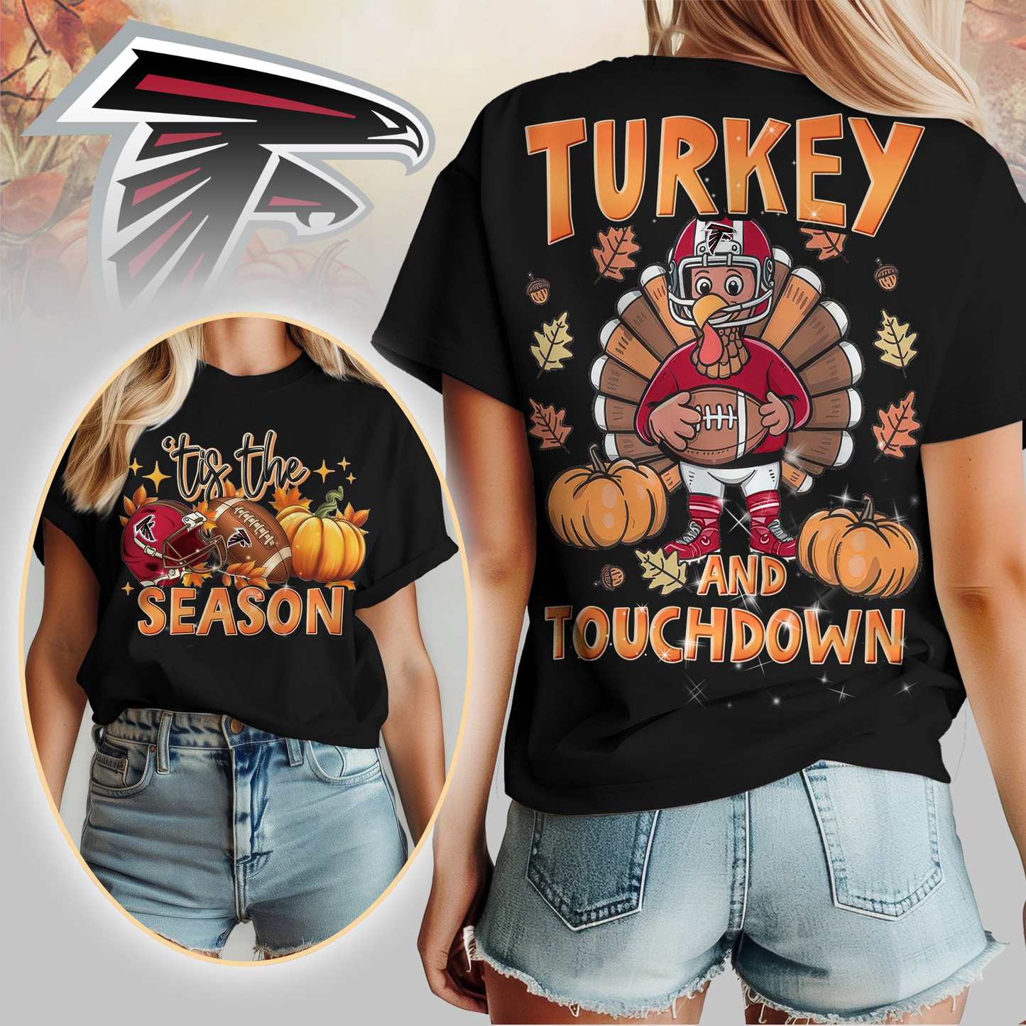 AF Premium NFL Turkey and Touchdown Women's Shirt DDT NTL