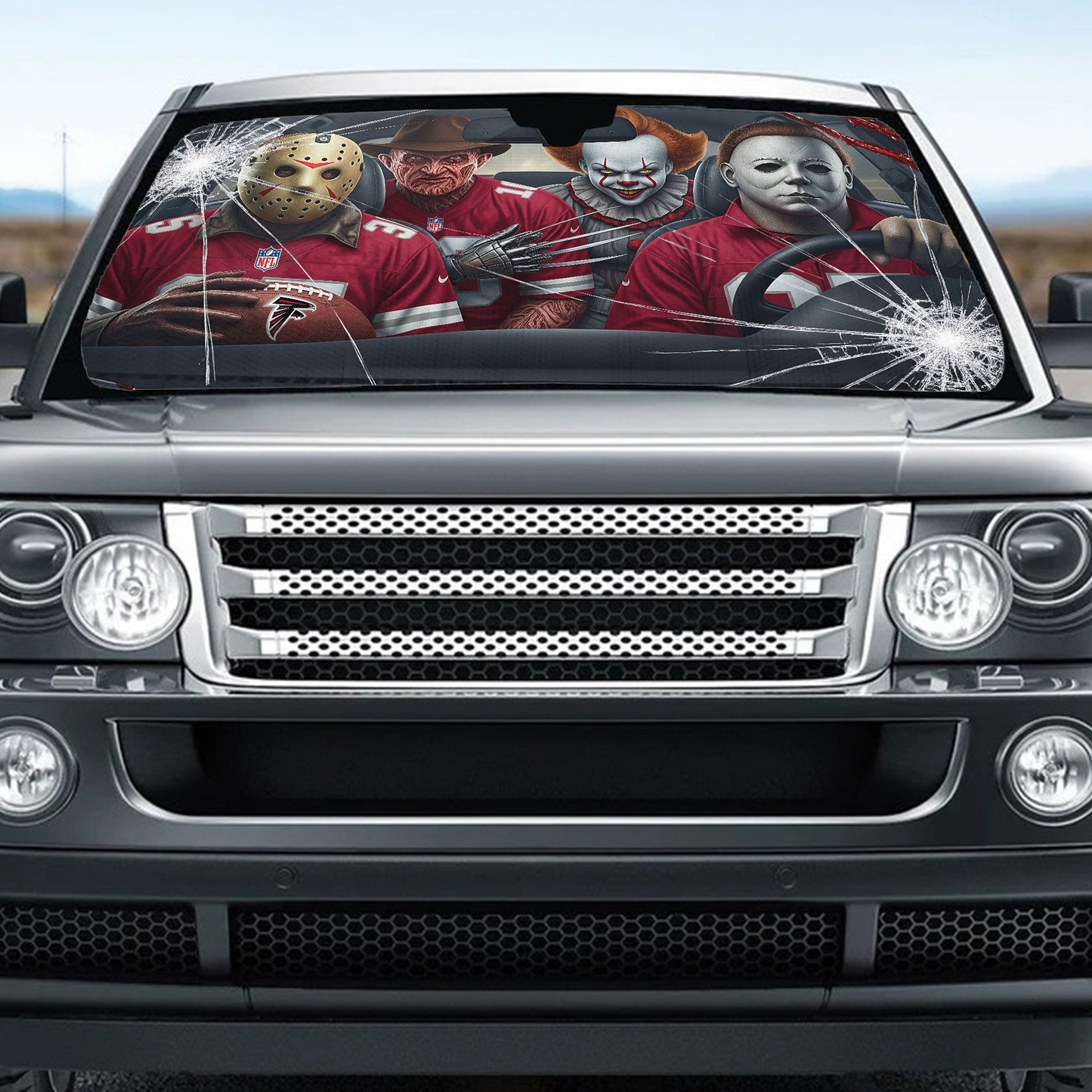 AF x NFL Horror Car Sunshade For Fan DDT CTND