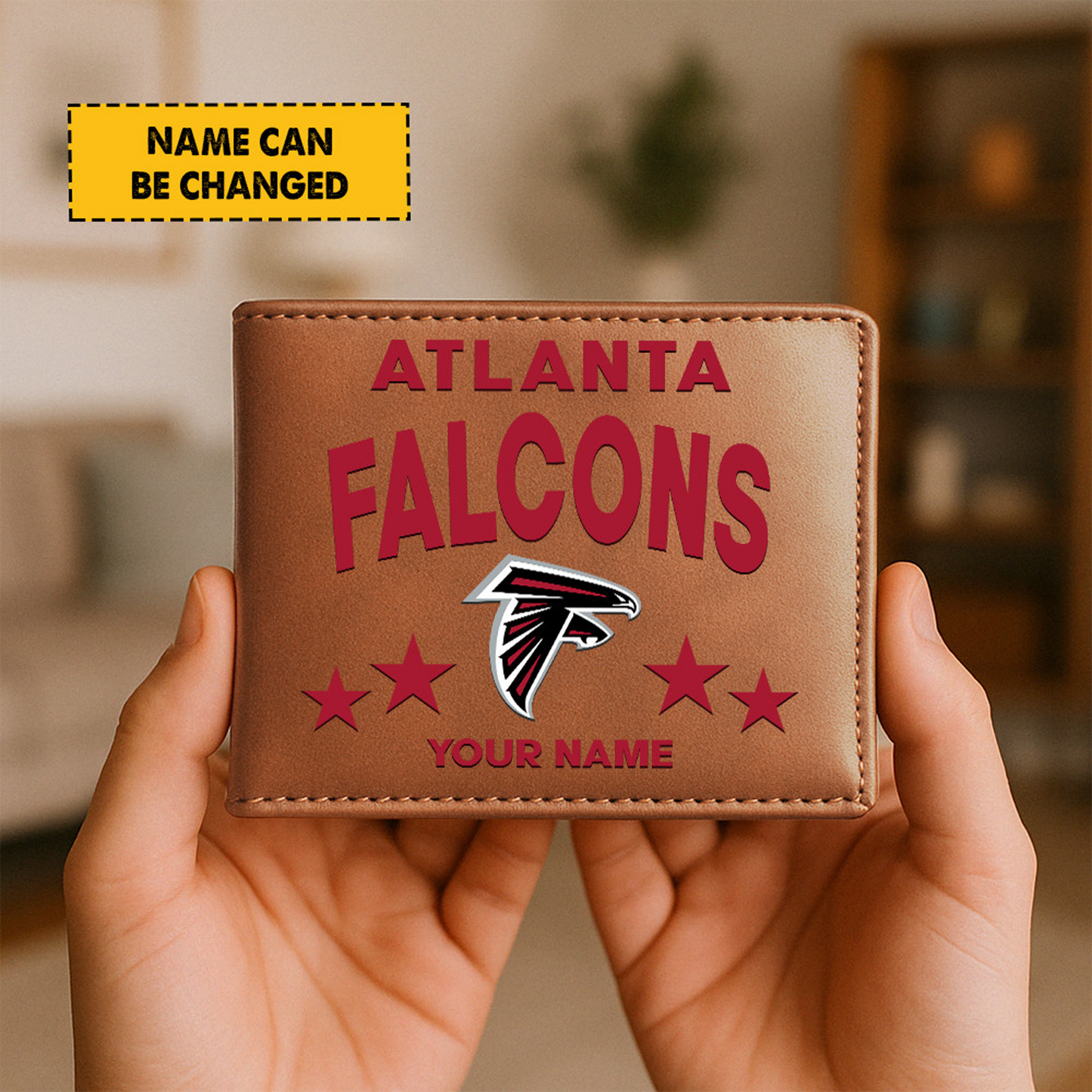 ALT Football Leather Man Black Brown Wallet Personalized Any Name DATND TANTD