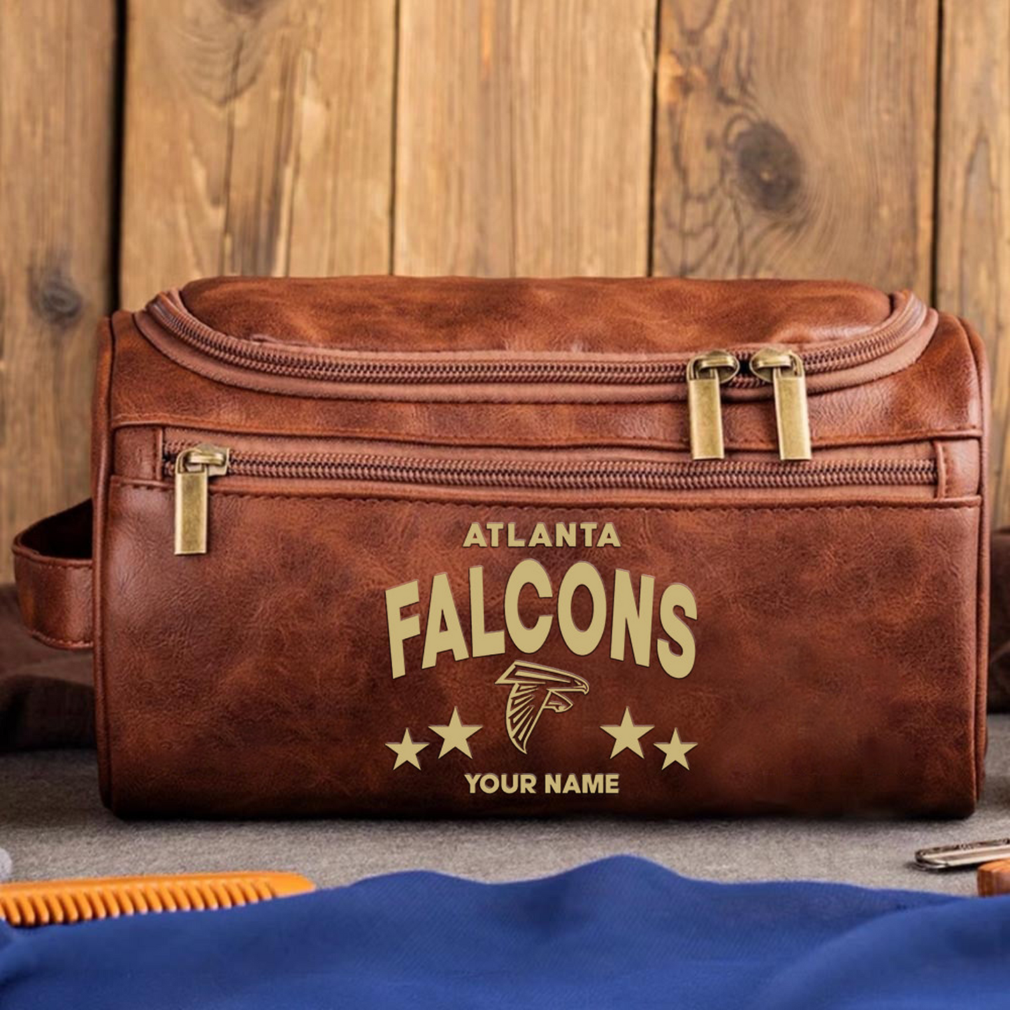 ALT Football Men Leather Toiletry Bag Custom Any Name DATND TANTD