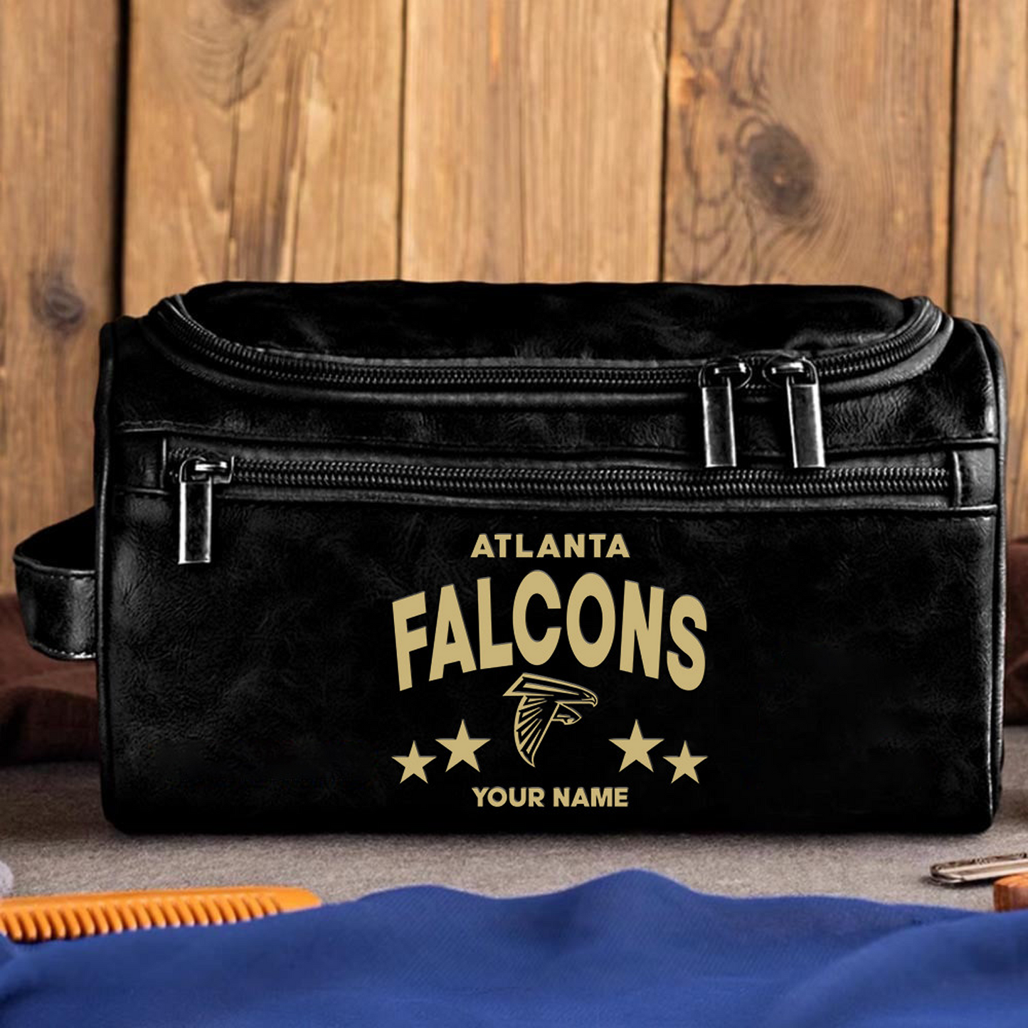 ALT Football Men Leather Toiletry Bag Custom Any Name DATND TANTD