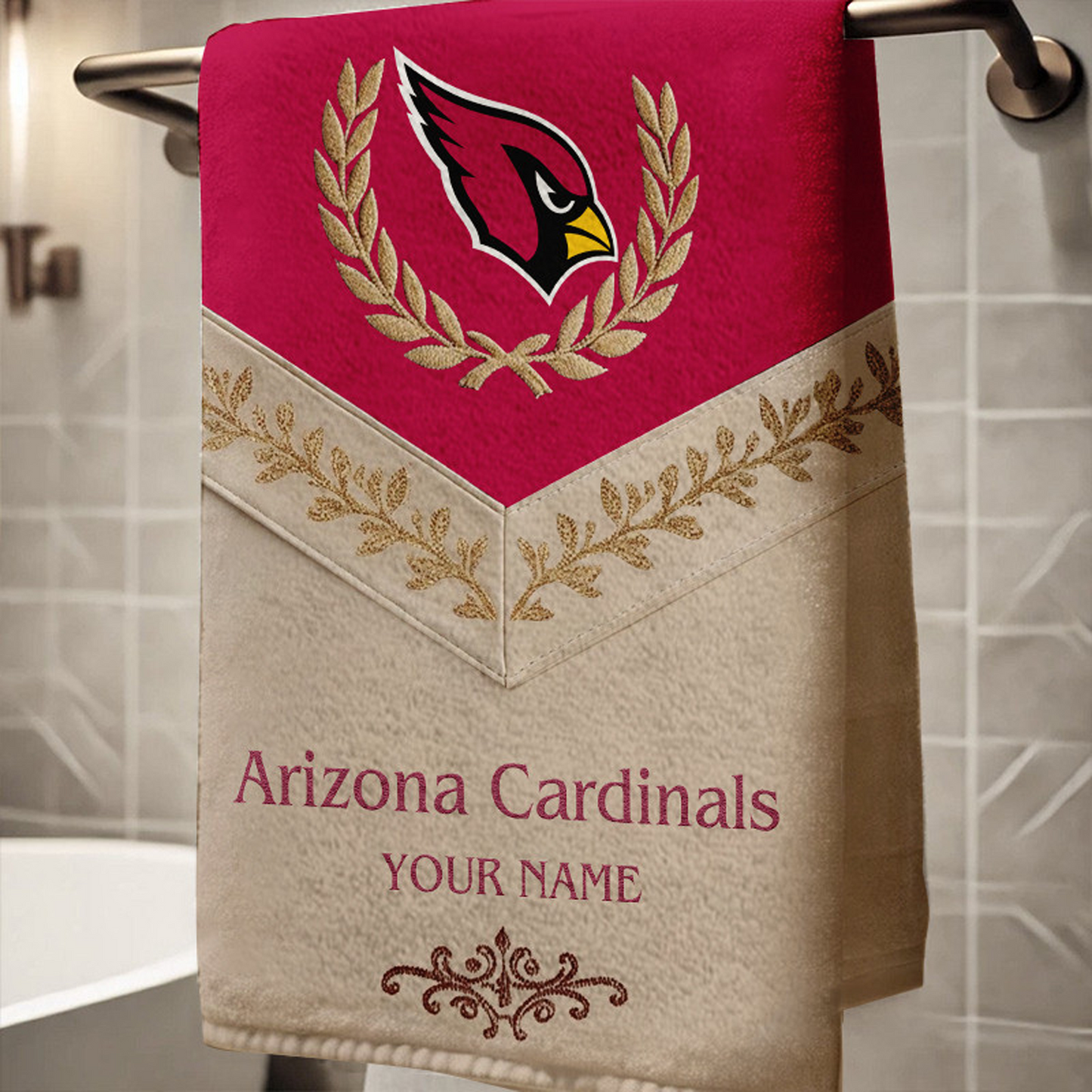 ARI Football New Bath Towel Custom Name DATND TANTD