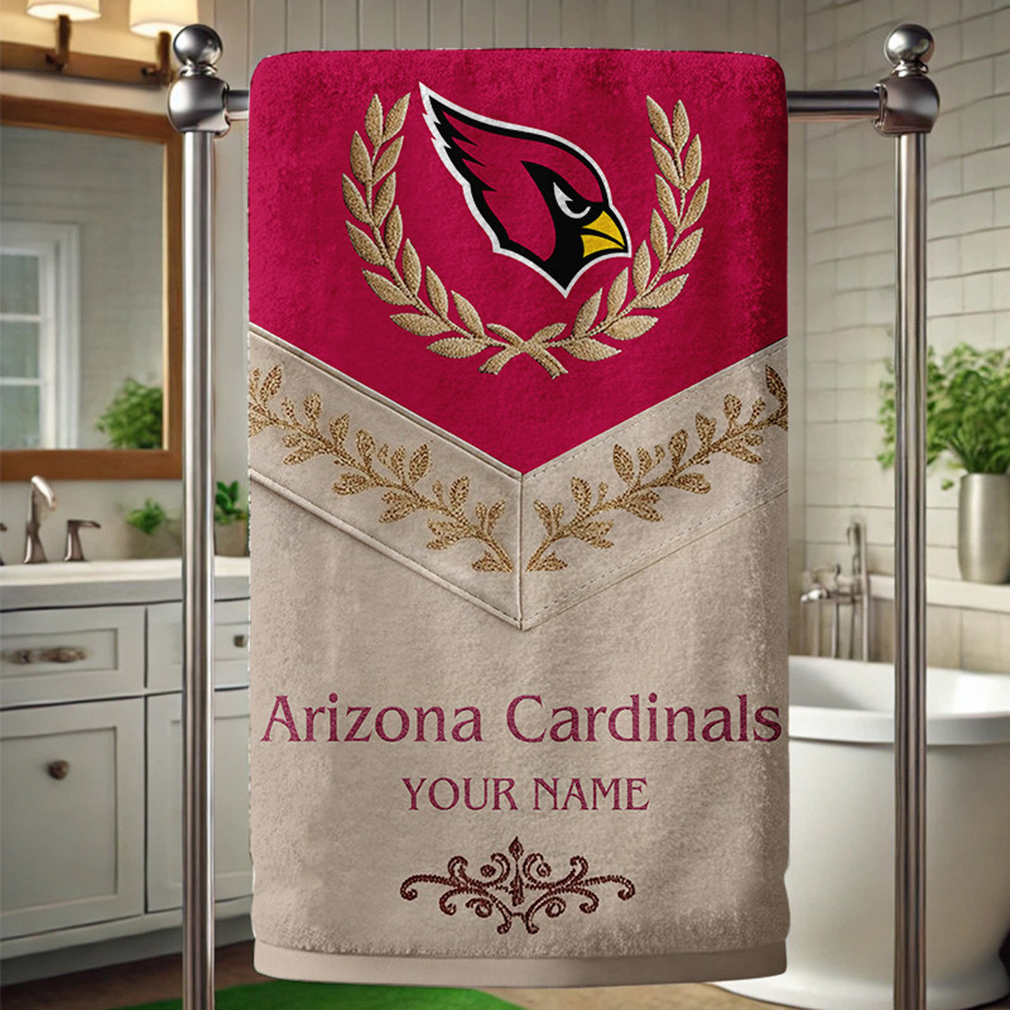 ARI Football New Bath Towel Custom Name DATND TANTD