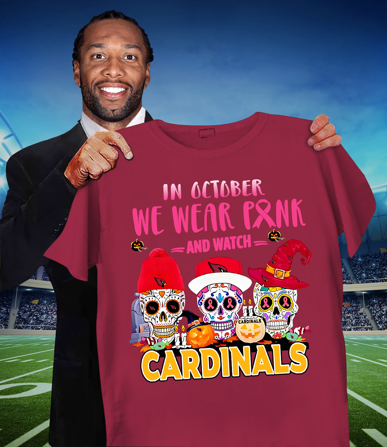 ARI x NFL Sugar skull in October we wear pink and watch DATND TANTD