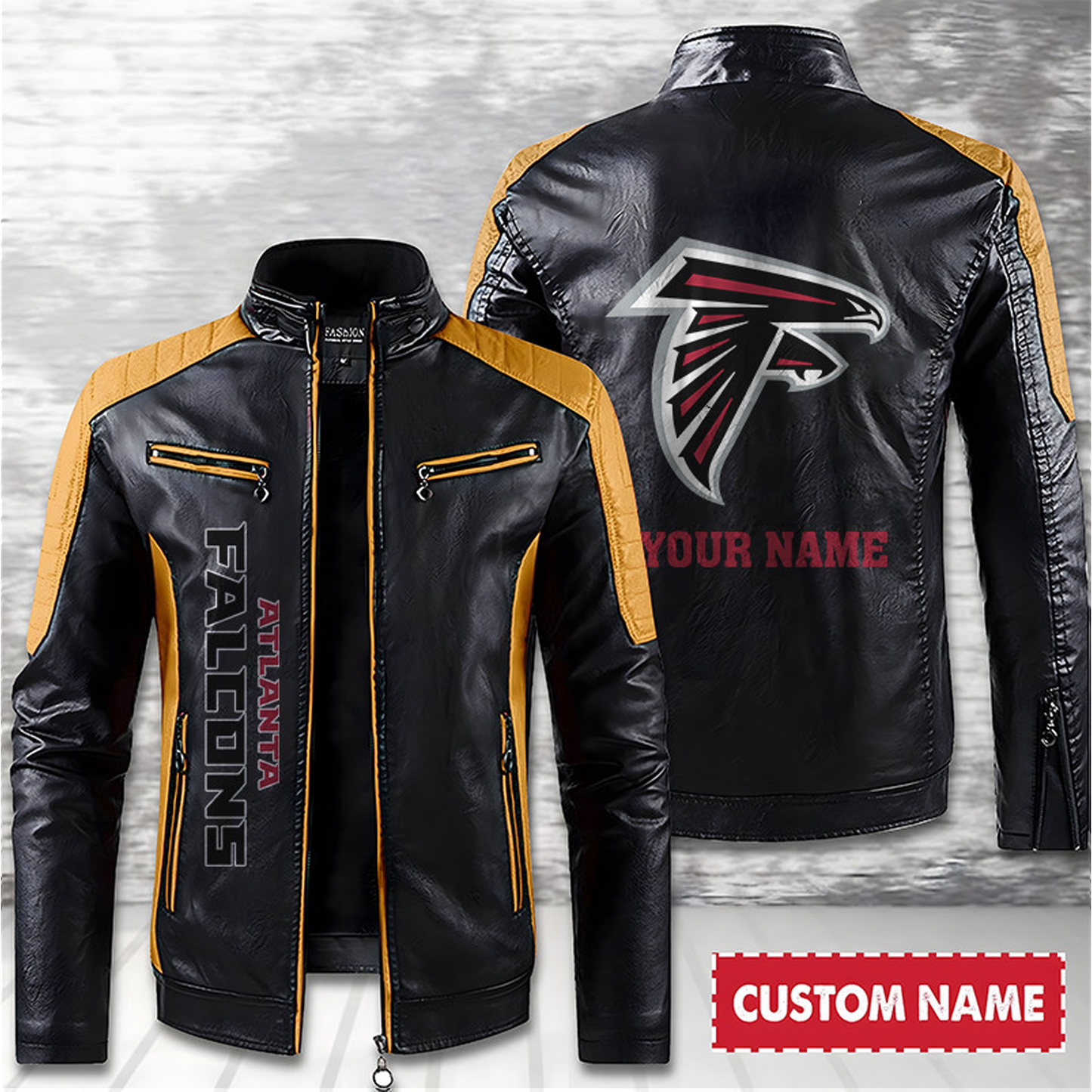 ATL American Football Men Leather Jacket Custom Any Name Gifts DatND DVT