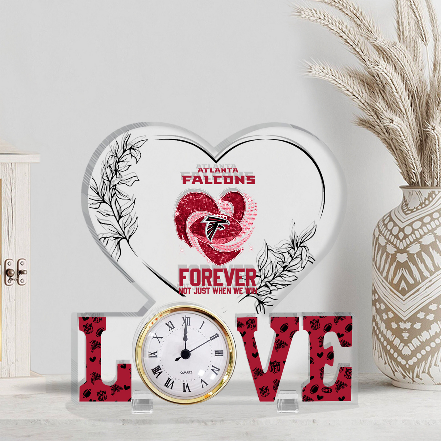 ATL x NFL Forever Not Just When We Win Acrylic Clock DATND TANTD