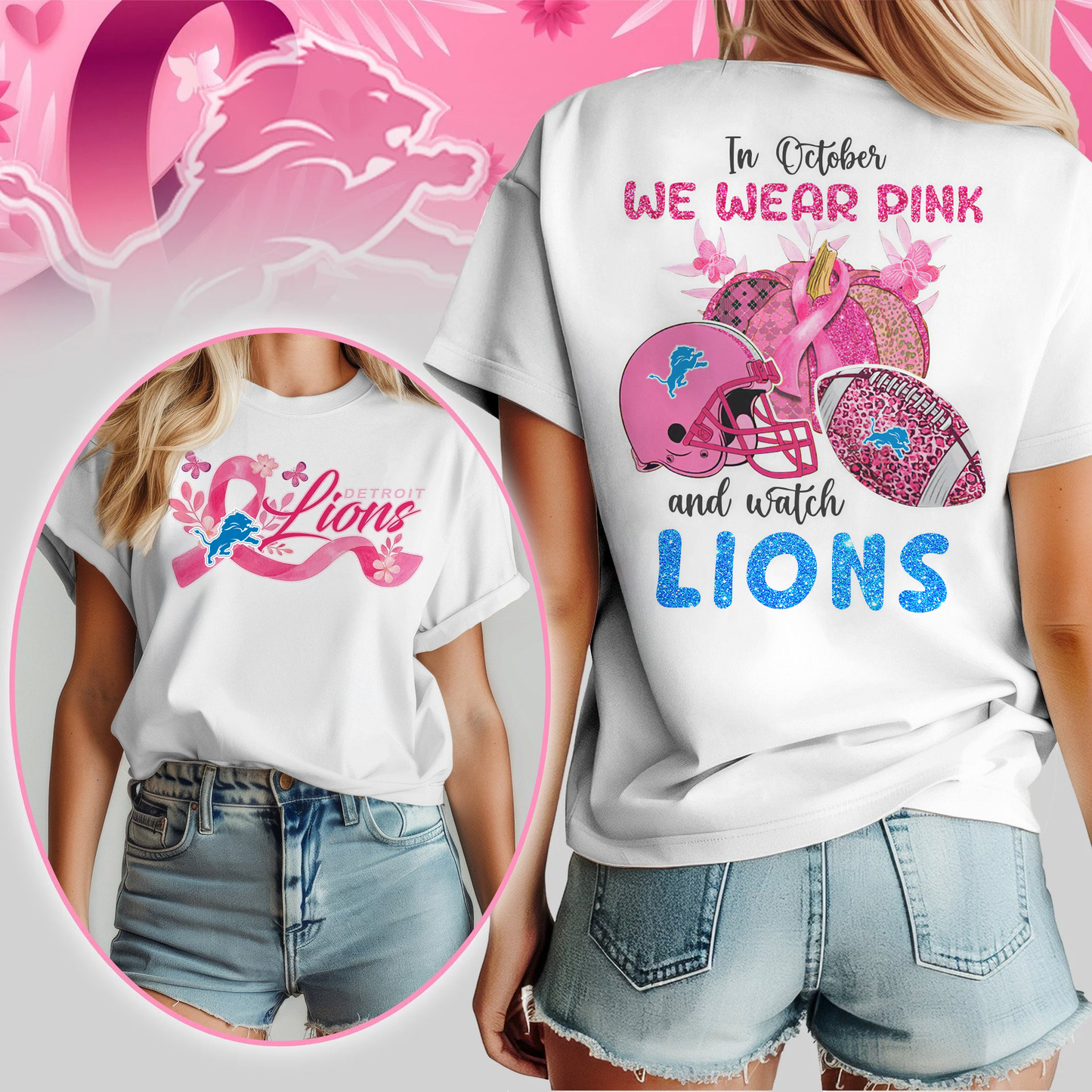 In October We Wear Pink And Watch DL Shirt DDT NTL