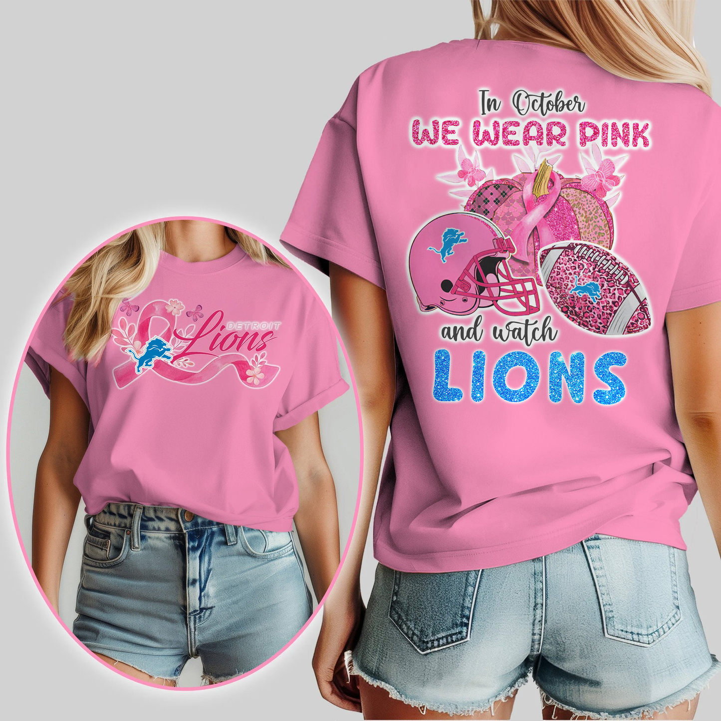 In October We Wear Pink And Watch DL Shirt DDT NTL