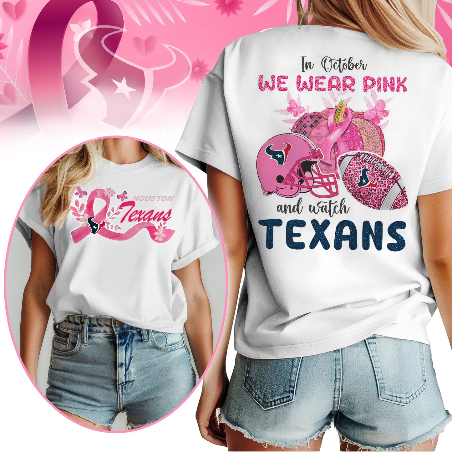 In October We Wear Pink And Watch HT Shirt DDT NTL