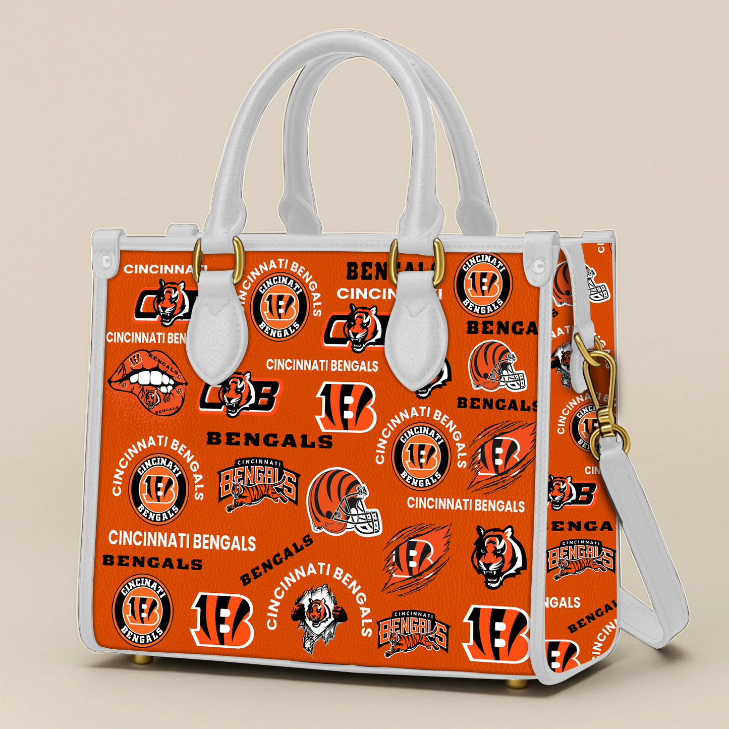 Cincinnati Bengals Women Leather Hand Bag V1 DATND TANTD