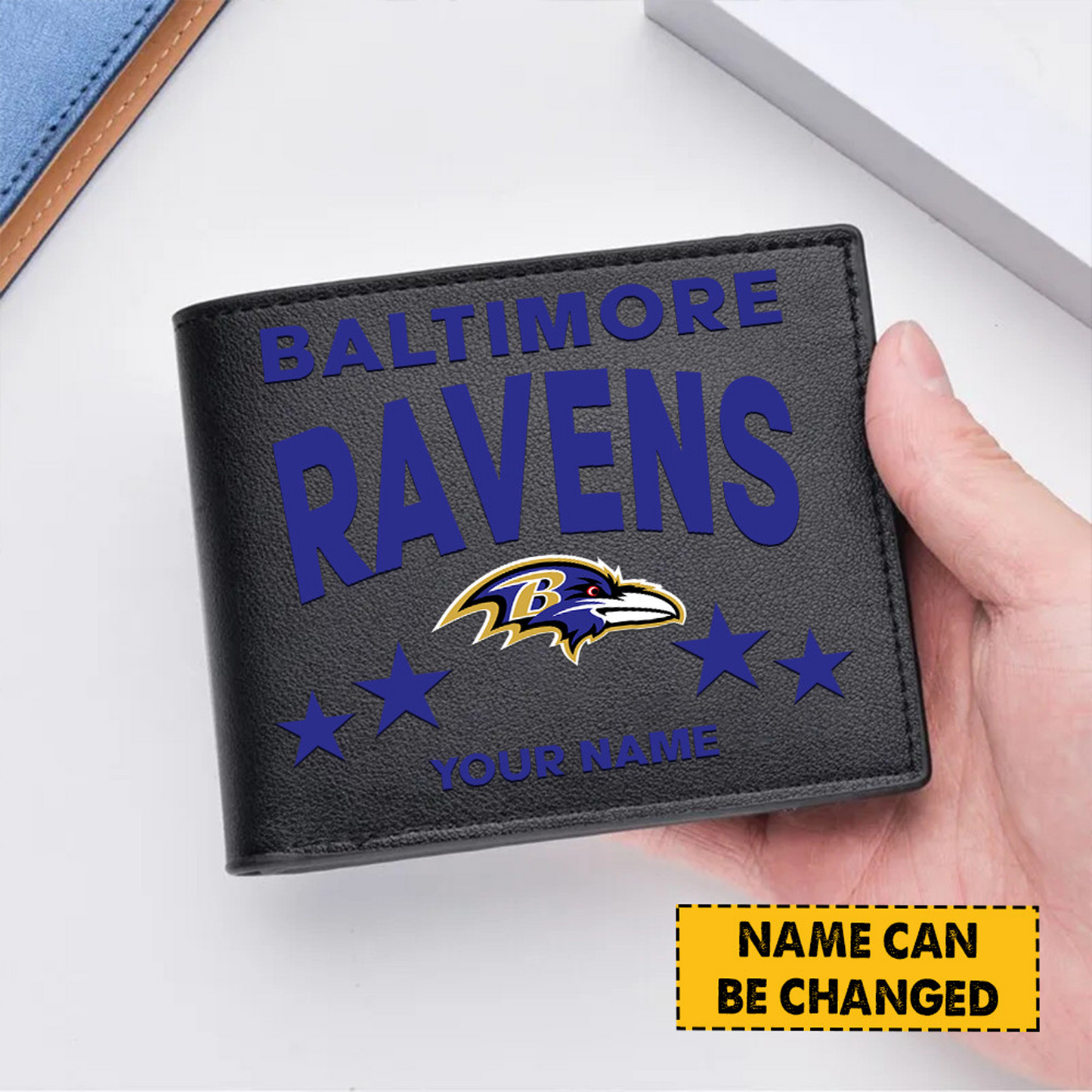 BAL Football Leather Man Black Brown Wallet Personalized Any Name DATND TANTD