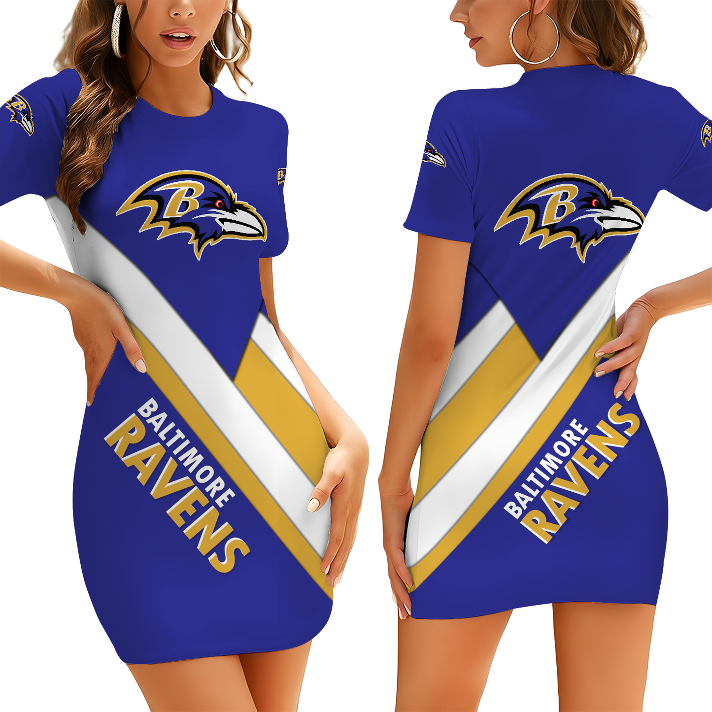 BAL X NFL Short Sleeve Bodycon Mini Dress DATND THUONGNH