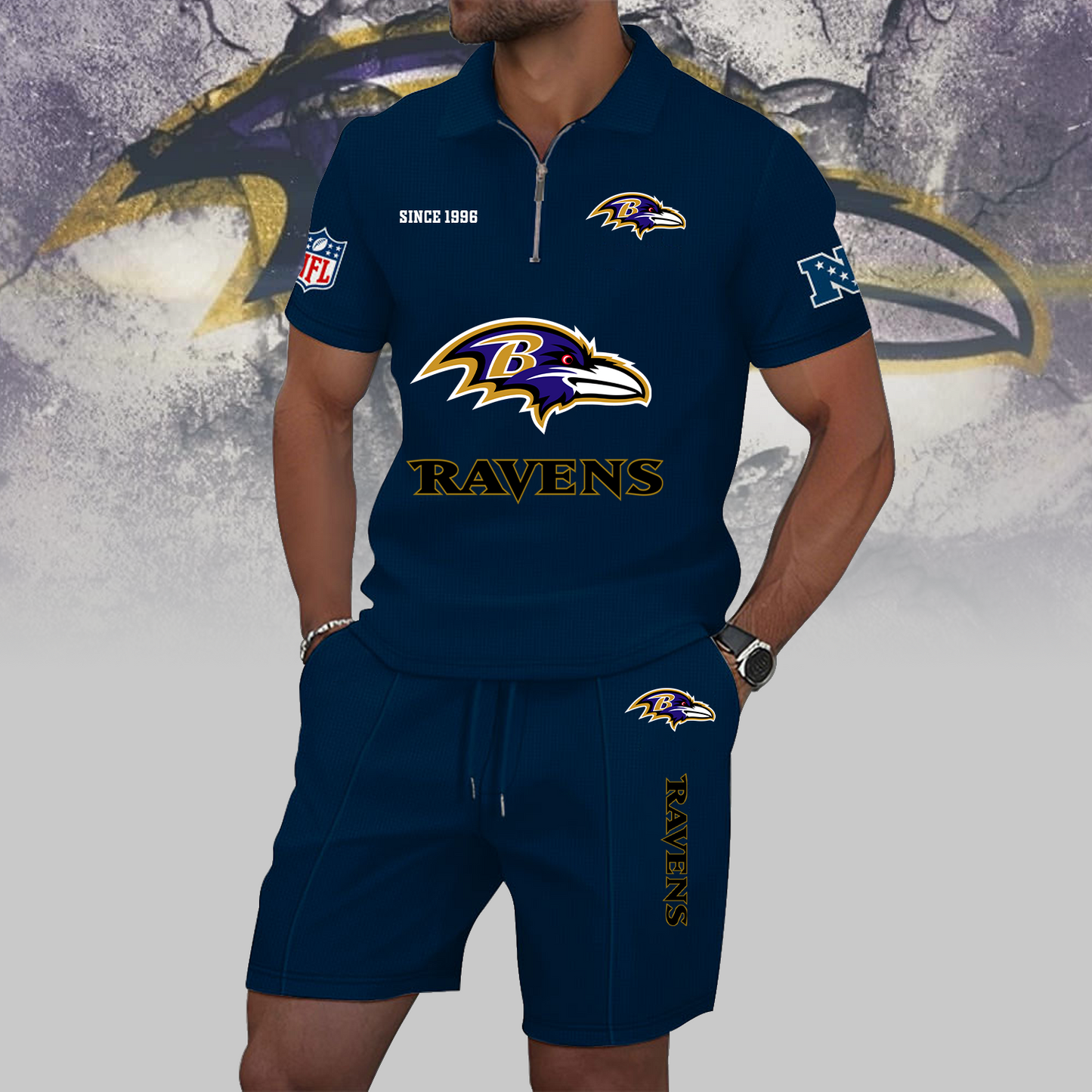 BAL x NFL Zip Polo Set DATND TANTD