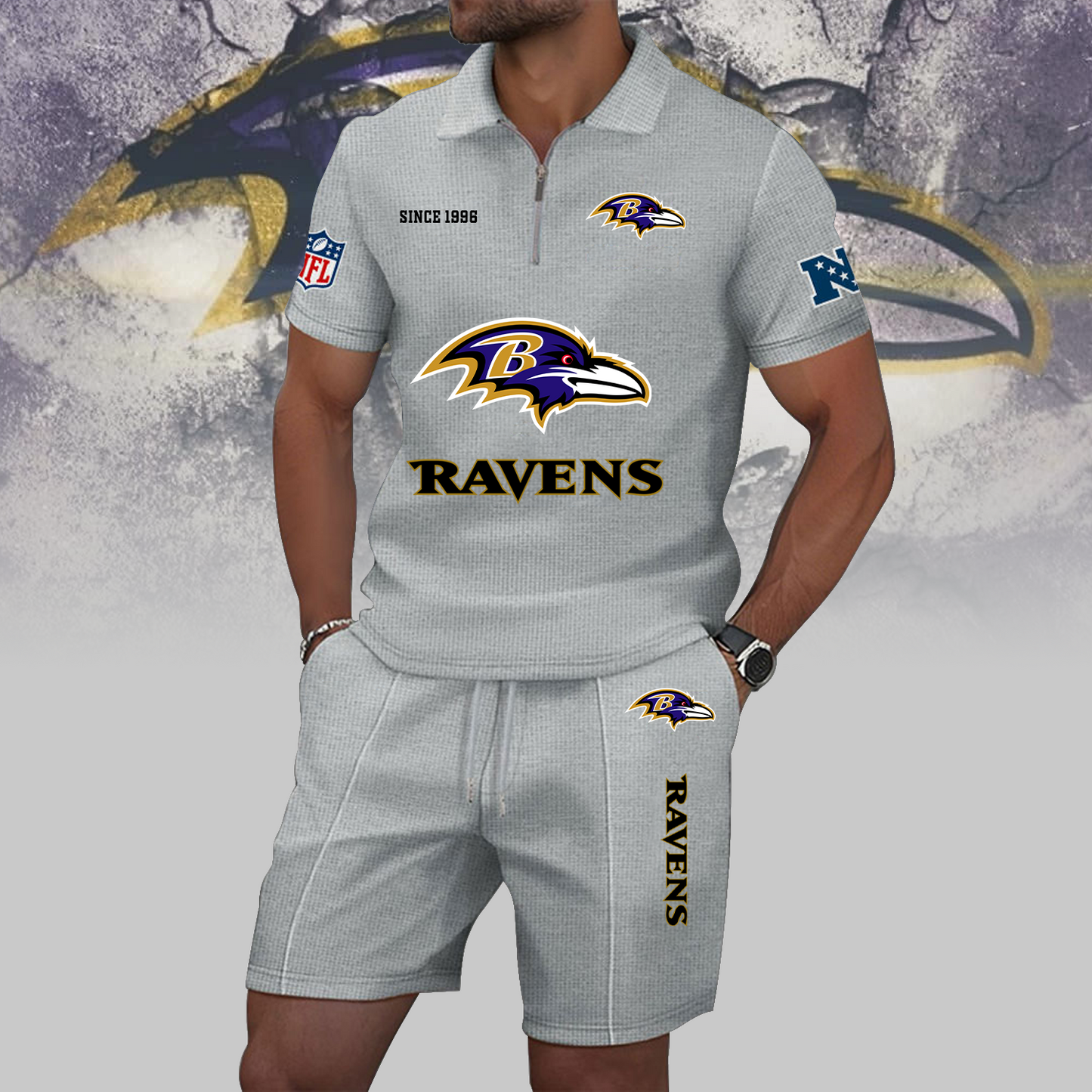 BAL x NFL Zip Polo Set DATND TANTD